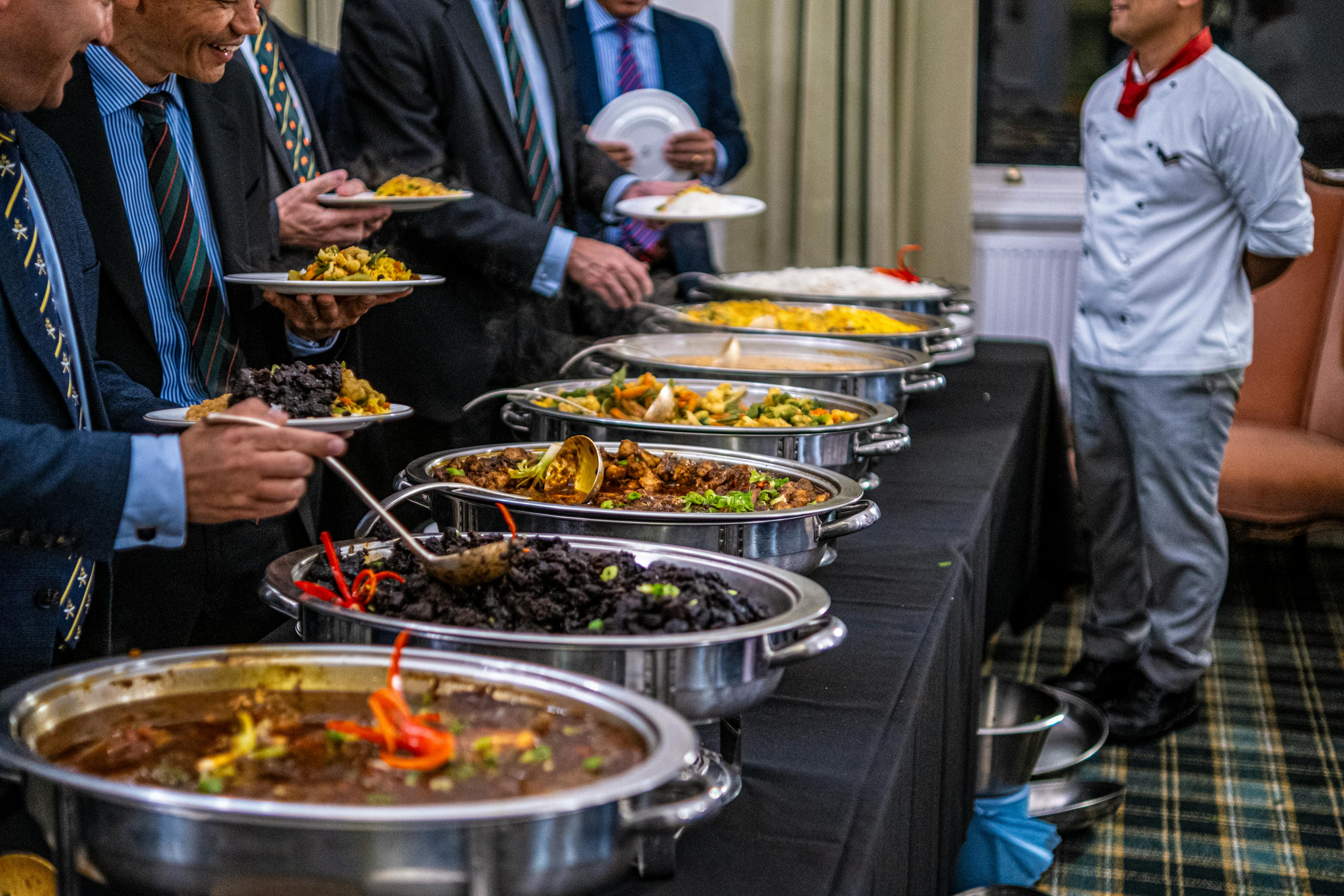 Full event catering solution that works for large and small events     Professional and scalar solution  covers menu planning, supplies, installation and all ev