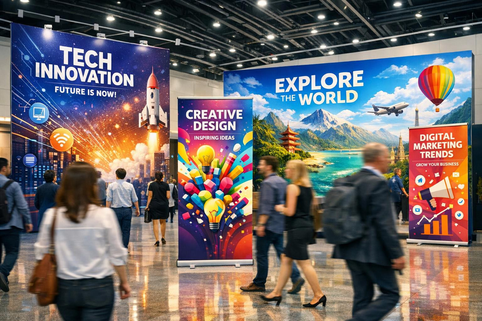 Excellent posters, roll-ups and banners provide a clear advantage ...