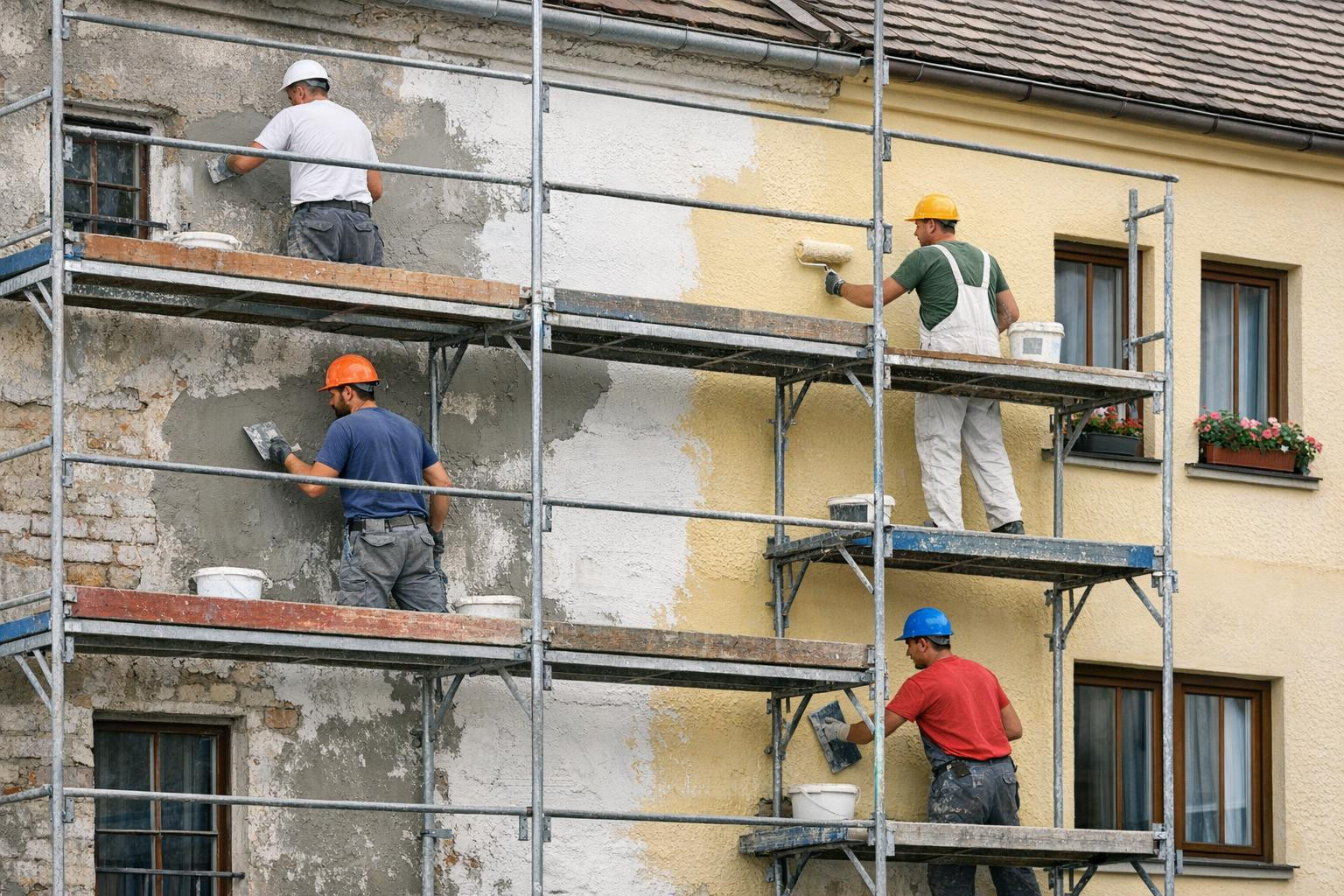 Professional exterior finish restores the representative appearance of the building, improves protection against weather and reduces heat loss. Specialised faca