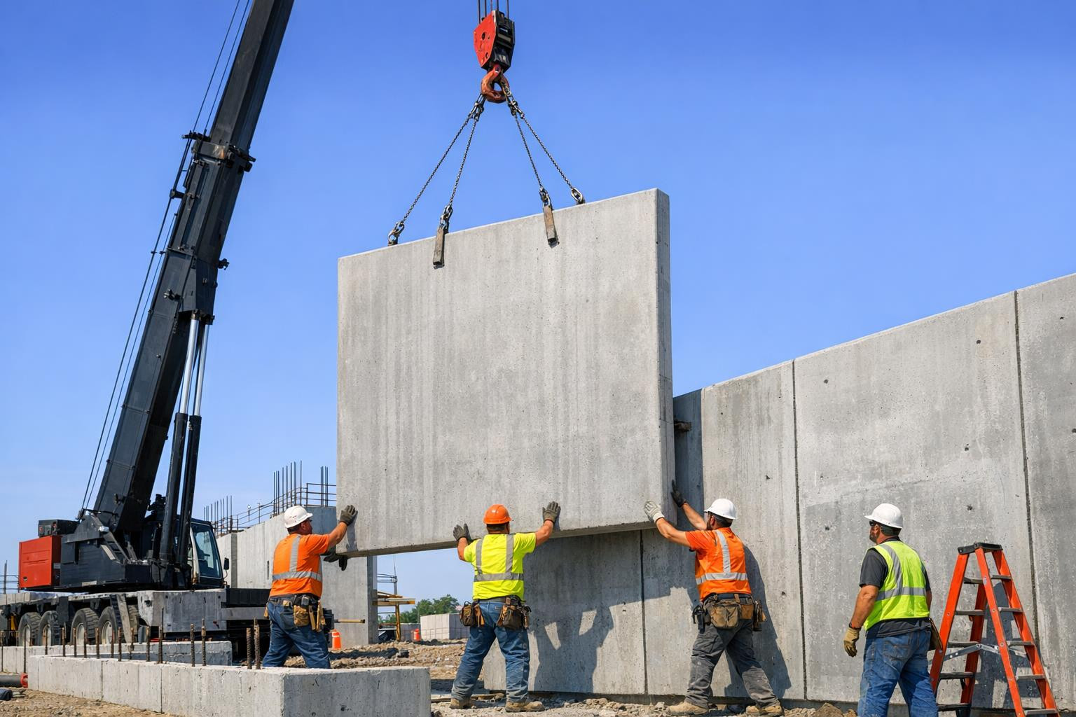 Fast and accurate pre-ordered concrete installation  becomes predictable, risk decreases and quality increases. The service combines presidise planning, profess