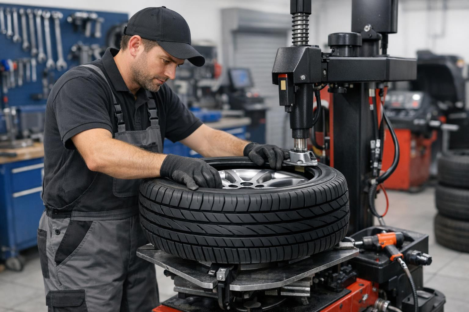Tyre installation corresponds to accuracy and safety: professional ...