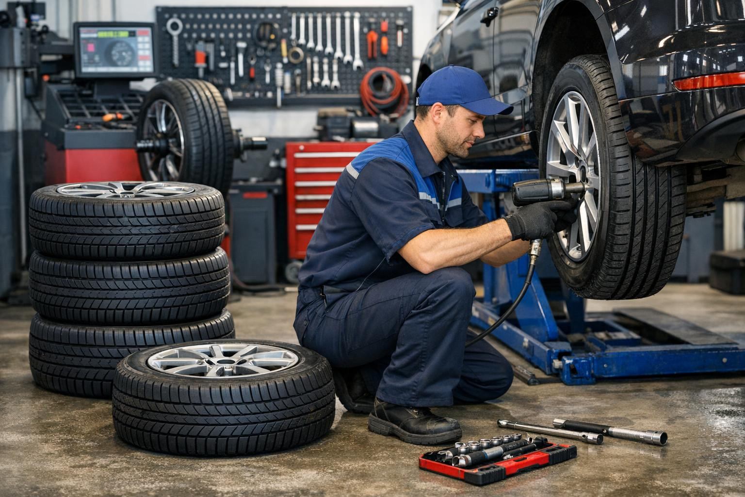 Speed recovery for drive and safety    Tyre change   ensures that the drive and safety of the vehicle are restored as soon as possible and without worries. The 