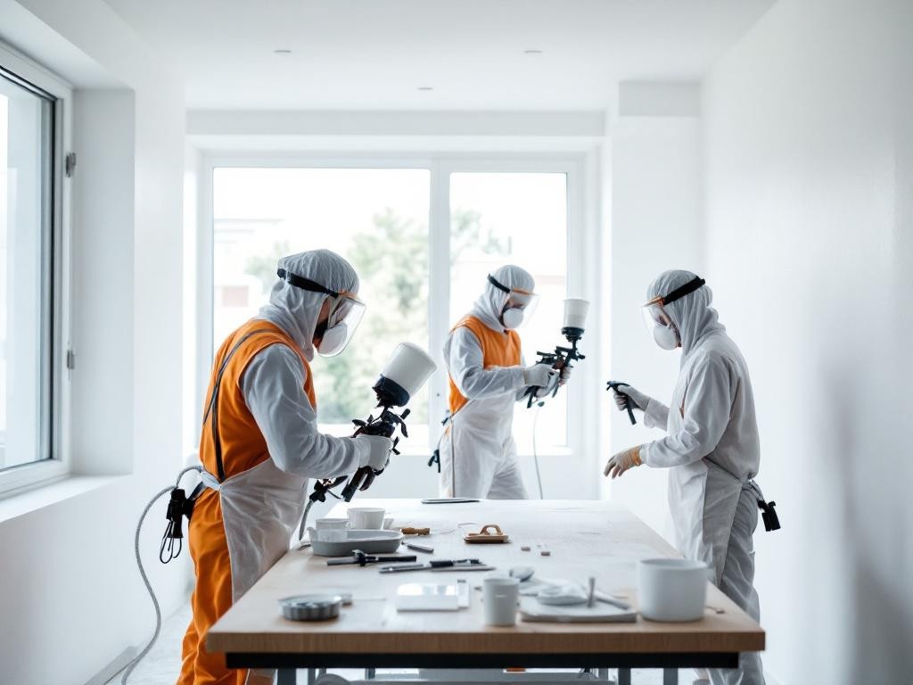 Floating, fast and durable interior finishing for each room    < Internal finishing  combines modern  spray-spray   technology and accurate  wall coloring  m