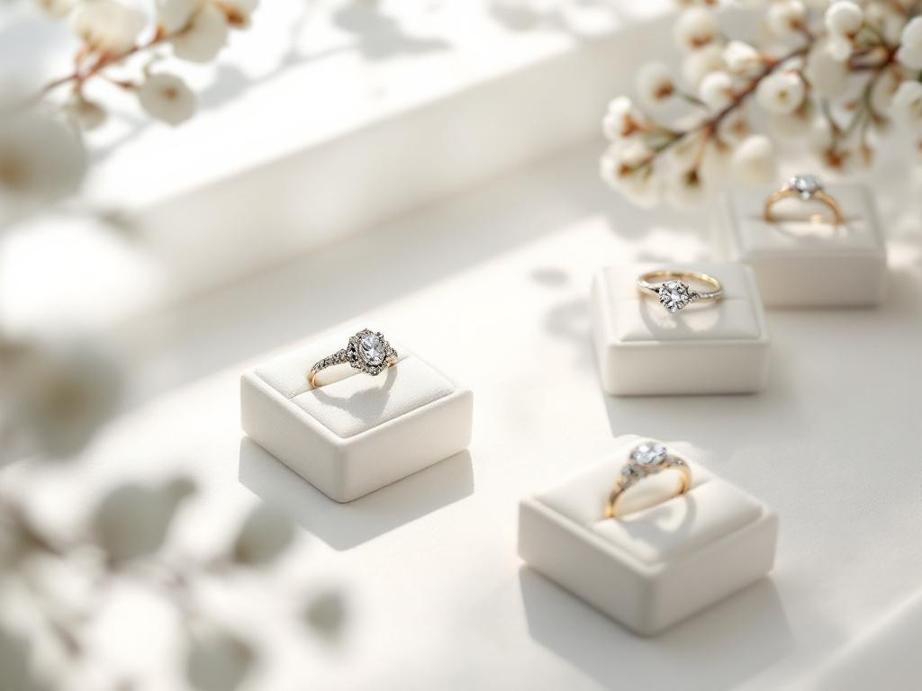 Completed engagement rings - stylish engagement without waiting ...