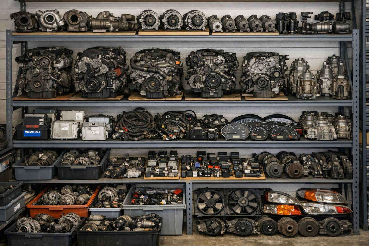 Checked used spare parts that keep repair costs low     In the warehouse you can find checked used spare parts   for different car brands and models - from  eng
