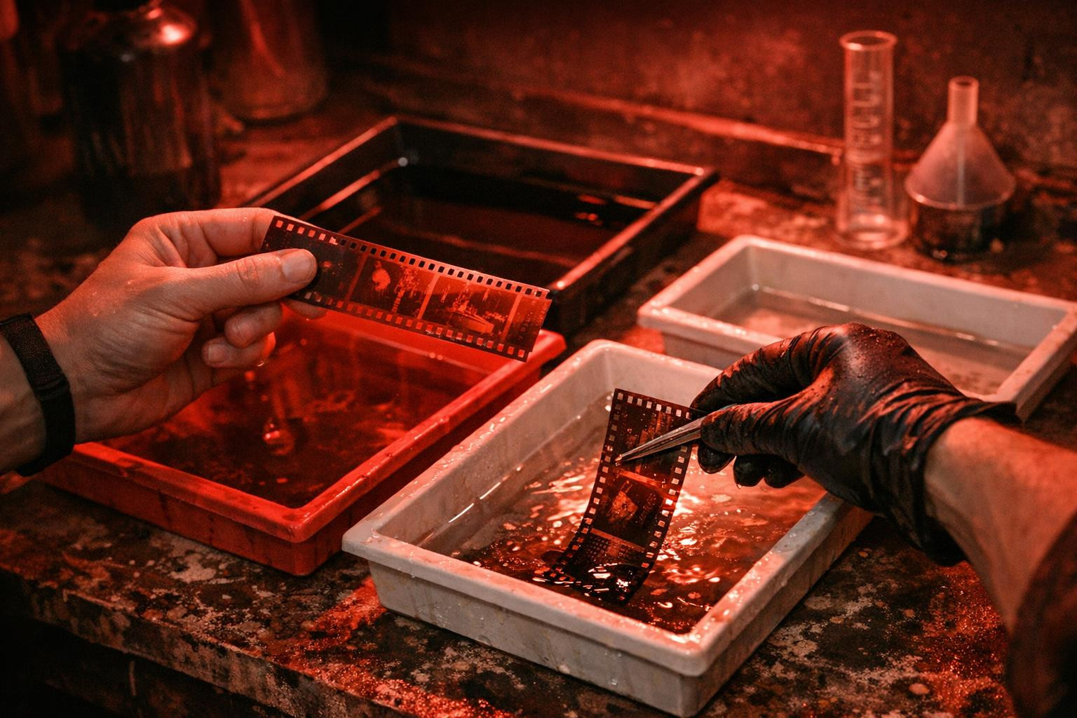 Film development and the scanning of negatives ensure that the details and colours of analog photographs are preserved in digital form, so that memories and art