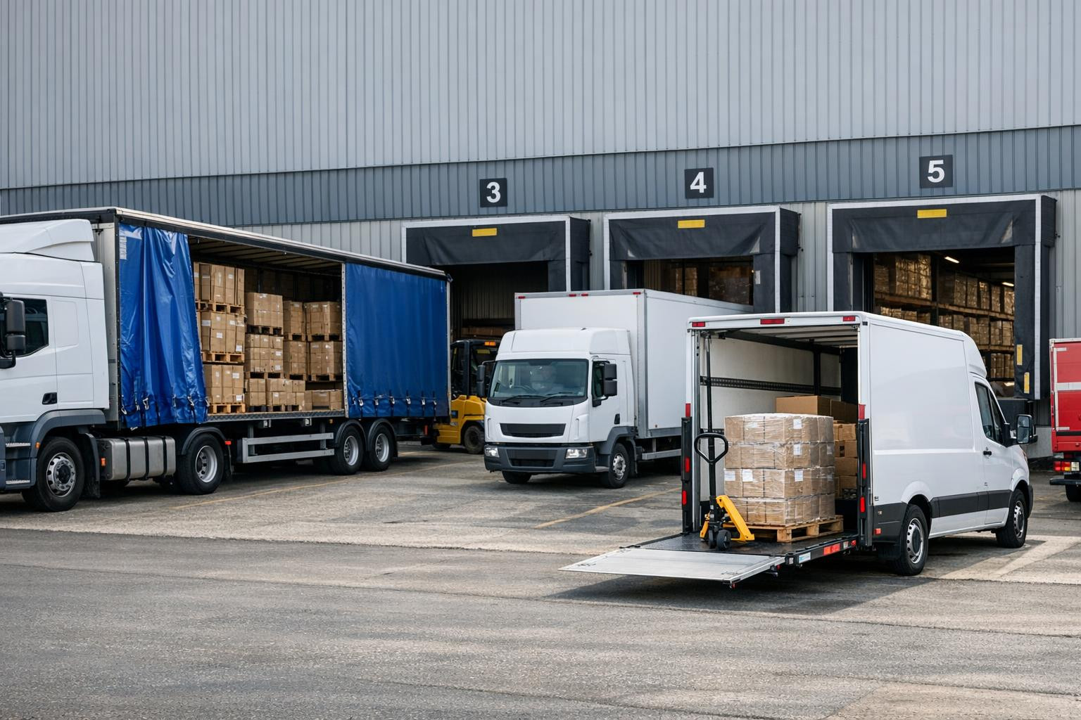 Speed delivery thanks to the correct vehicle   < Flexible vehicle selection  ensures that goods move wisely and cost-effective: the curtain trailer is suitab