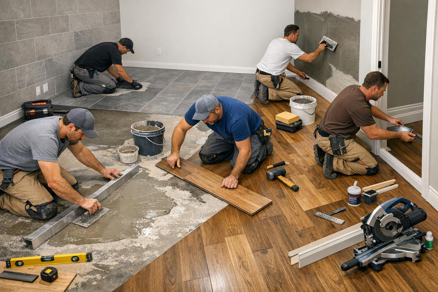 Complete solutions for home and business areas    Complete floor and wall coverings provide the room with functionality and longevity from ground control to the