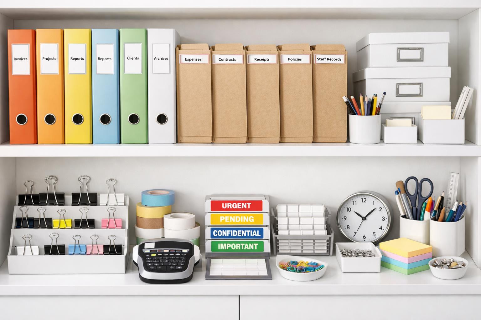Organisation and working speed start with the right solutions    < Folders and archive products  provide a clear and sustainable system for keeping documents