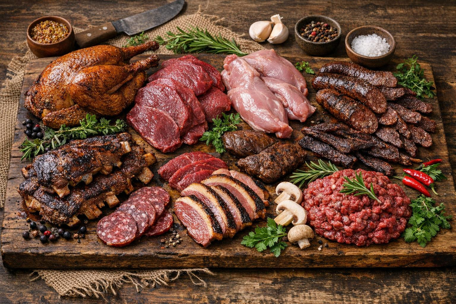 Forest Meat  brings to the table a selection of real and observable wildlife meat: wild boar meat, deer meat, masterly smoked meat and fine delicate products. T