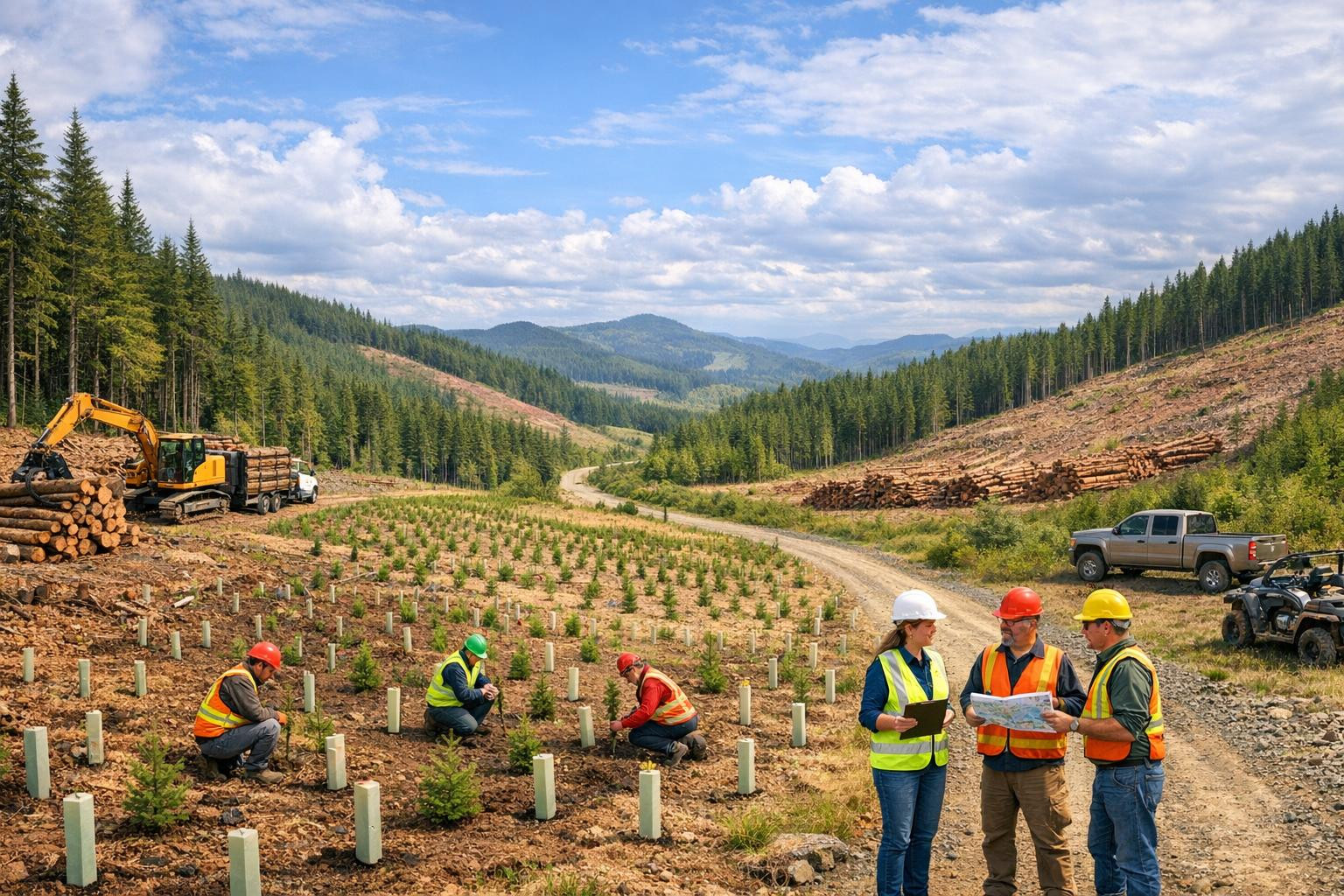 A comprehensive solution for growing forest value and productivity    < Forest management ,  wood cutting ,  forest renewal  and  forest conservation  are re