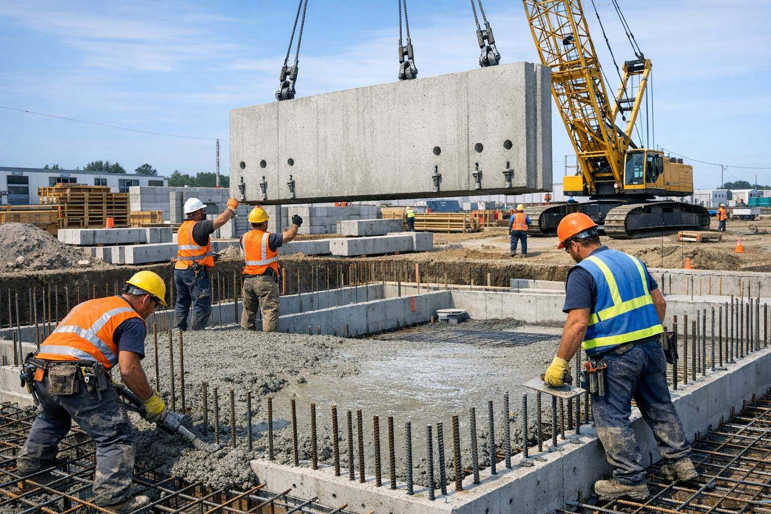 Reliable base construction creates a stable and secure framework for the whole building.  Offered high-quality materials, accurate execution and modern installa