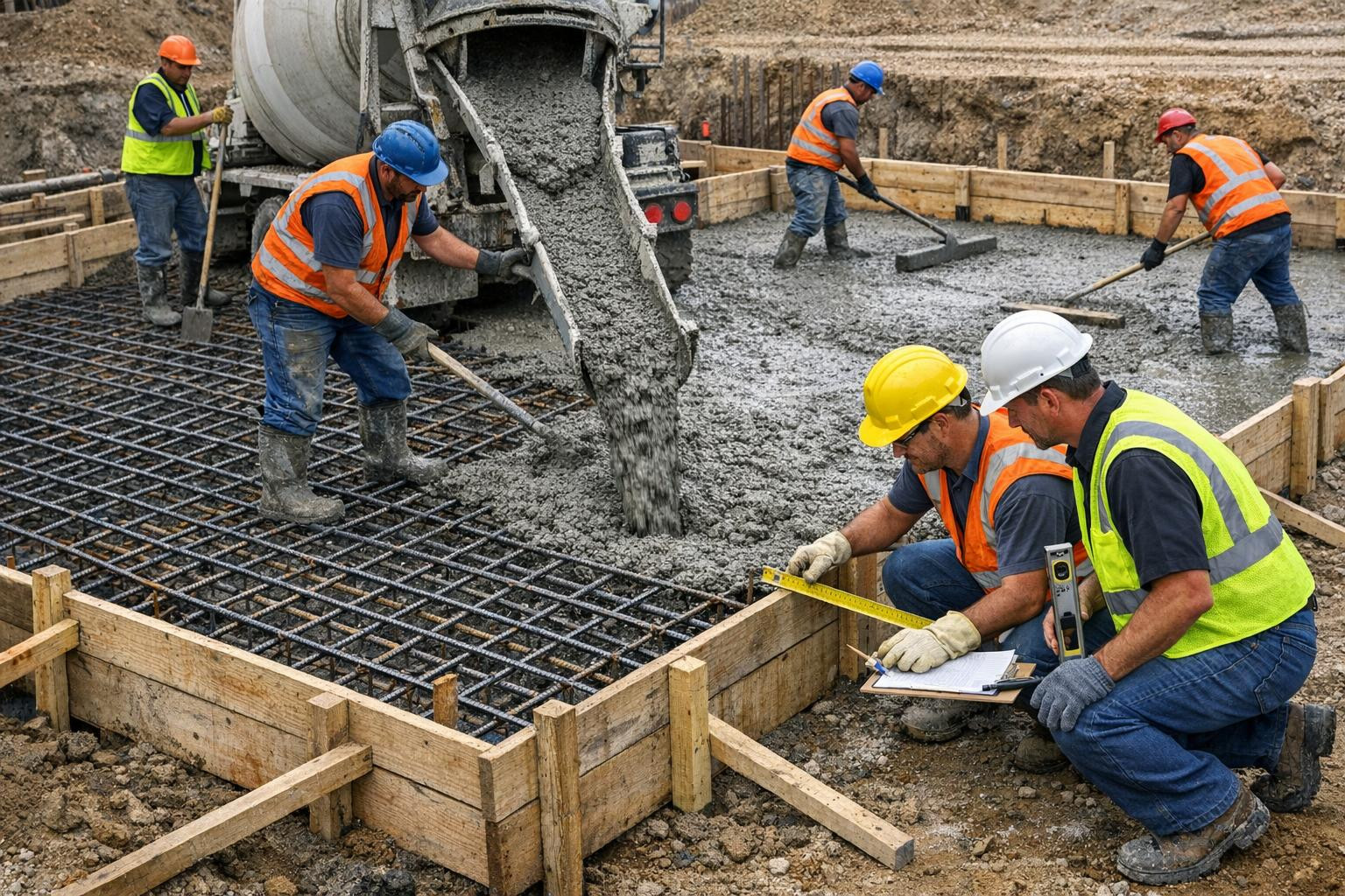 A strong foundation that protects the entire construction    < The foundation's construction   ensures the long-lasting and safety of the building through hi