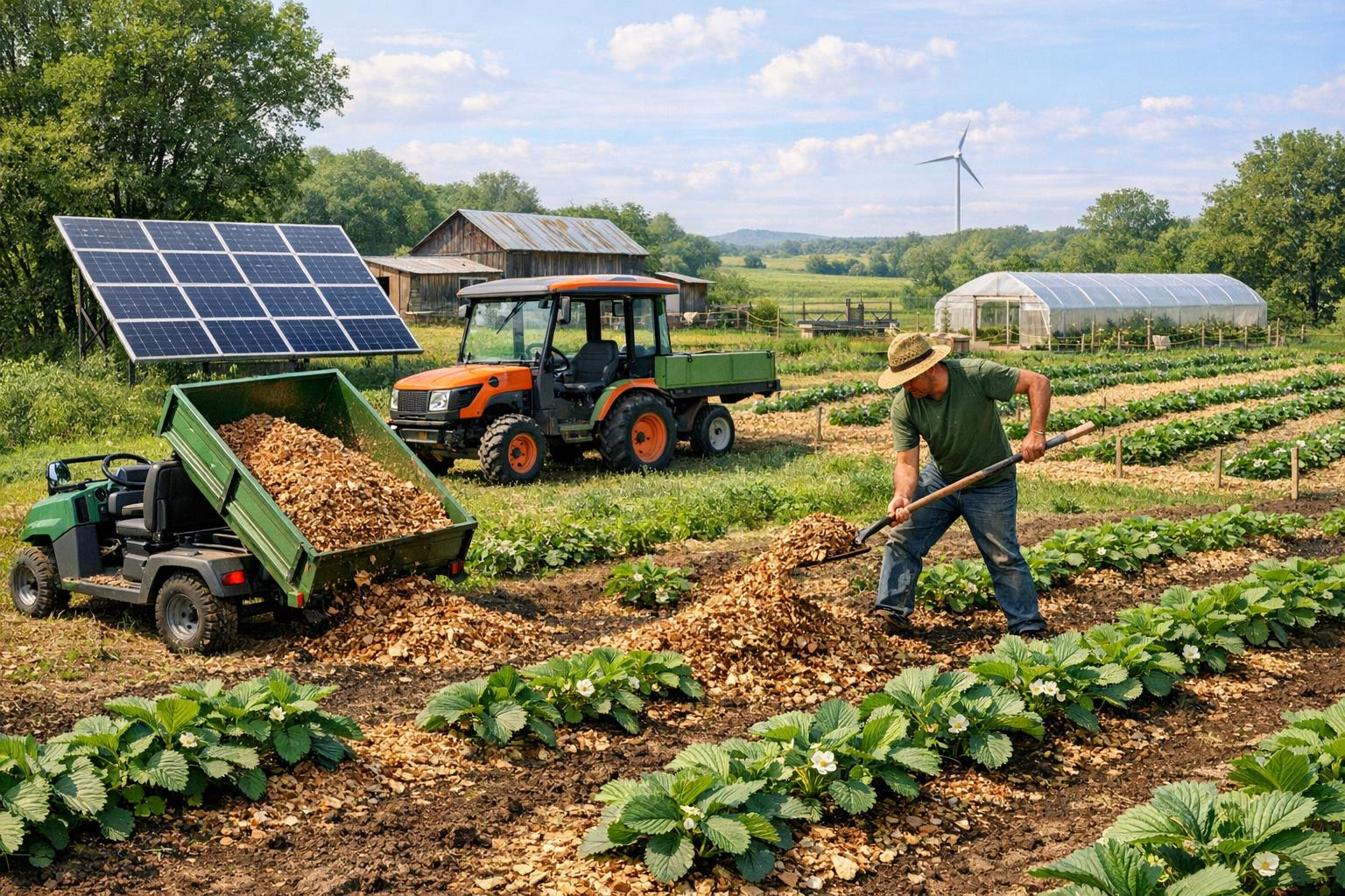 Sustainable farm  brings on the market nicely grown strawberries, a cold store with smart energy solutions and the use of locally sliced wood to prolong the she