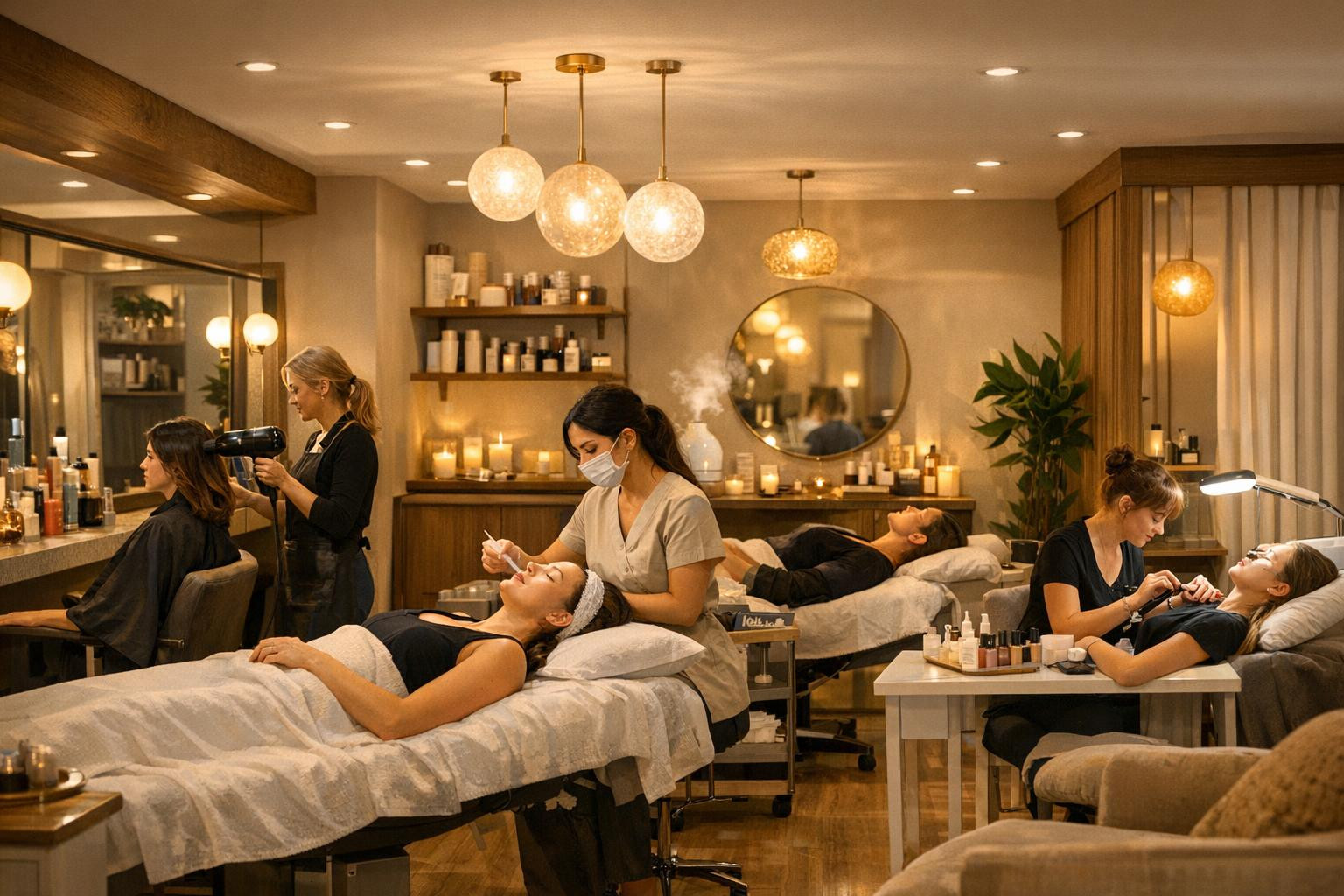 Full beauty and well-being with one visit    < Full beauty service   creates a balance between beauty and relaxation by combining professional   facial care 