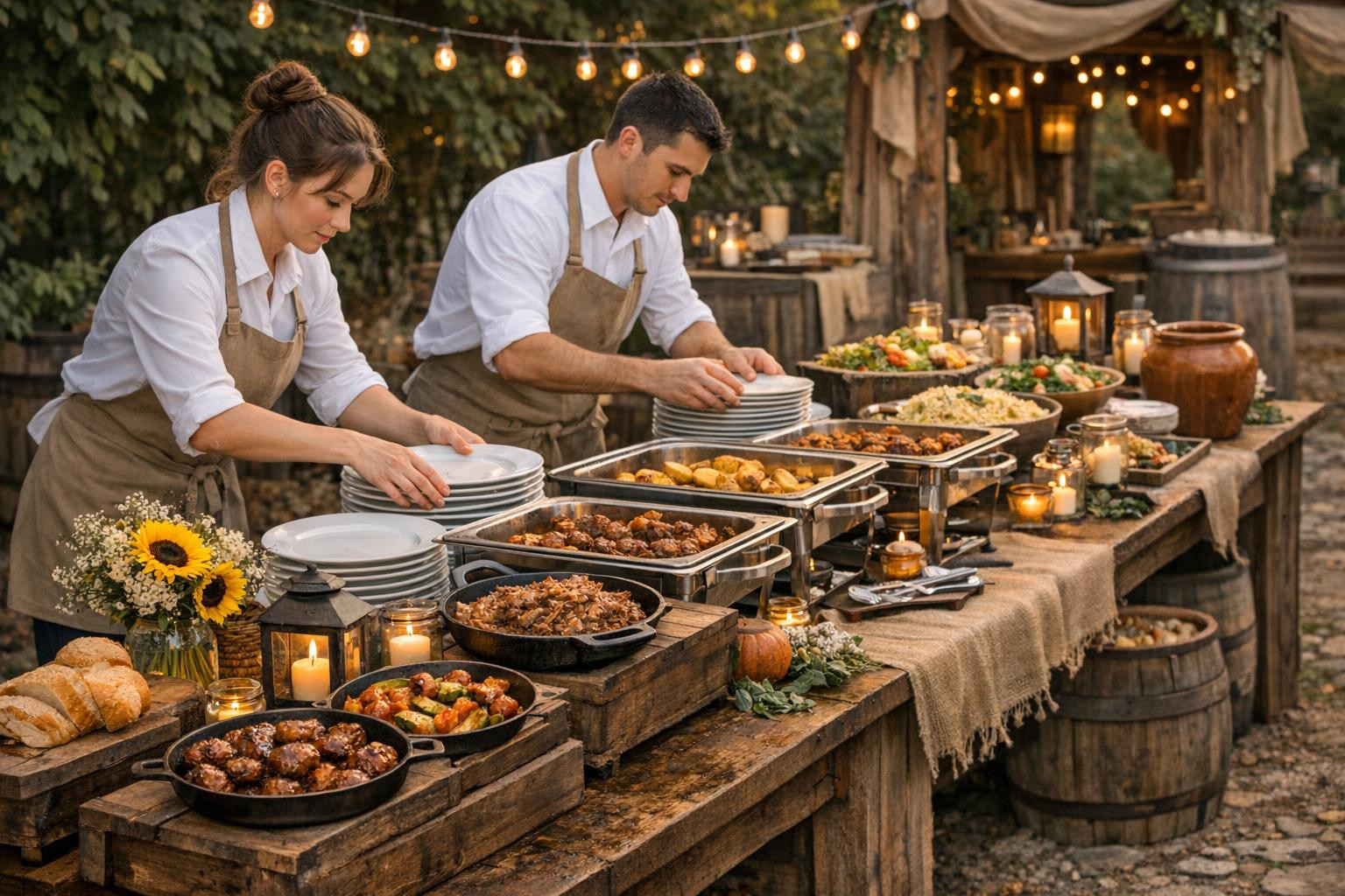 What does professional event catering mean?    Catering   is a comprehensive service that combines a delicious, custom menu, full-time logistical solution and t