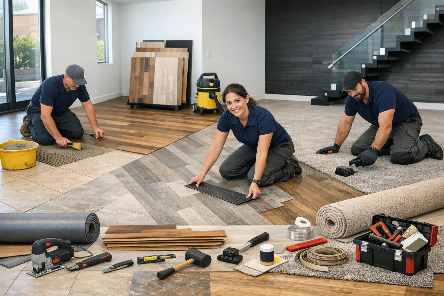 Full floor solution that lasts    Floor work and finishing   combines precise floor preparation, professional installation and high quality finishing to achieve