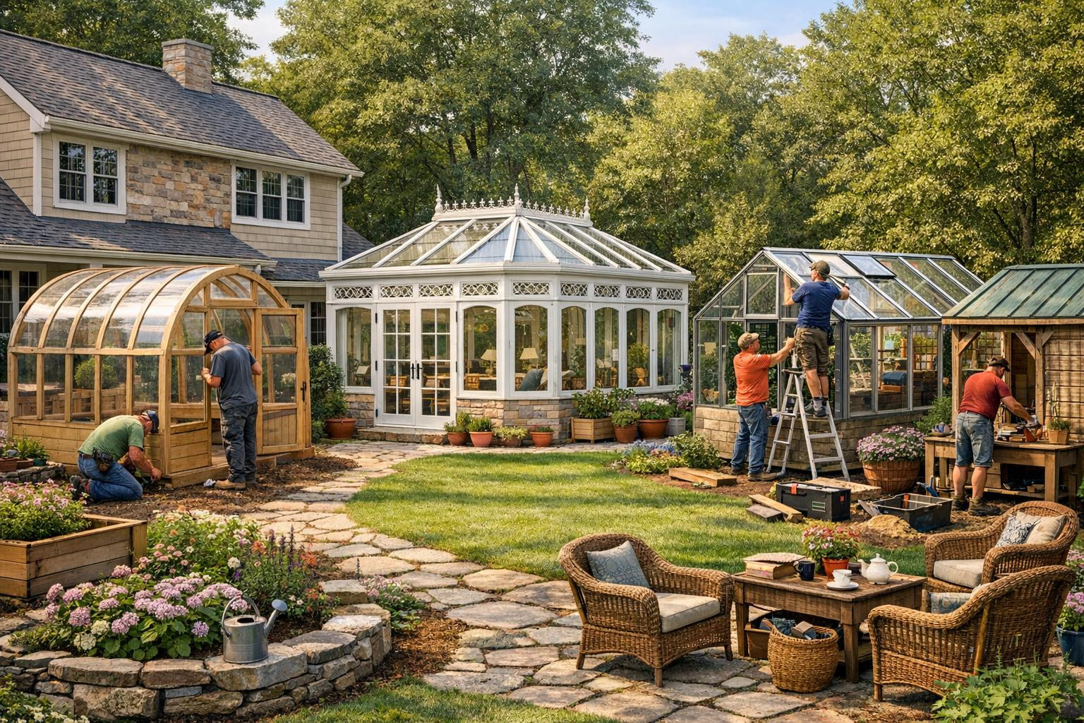 Full solution of post-harvest idea for seasonal pleasures    Full garden solutions  combine durable  aluminium frame  technology, smart  compact design  and spa