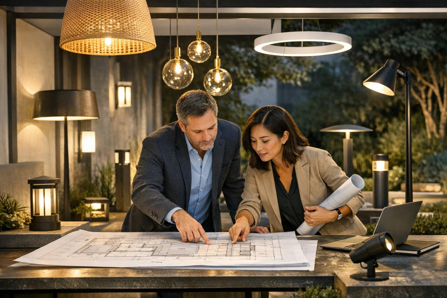 Lighting that enhances the quality of space and living environment     Complete lighting solutions that combine  interior lighting   and  field lighting   into 