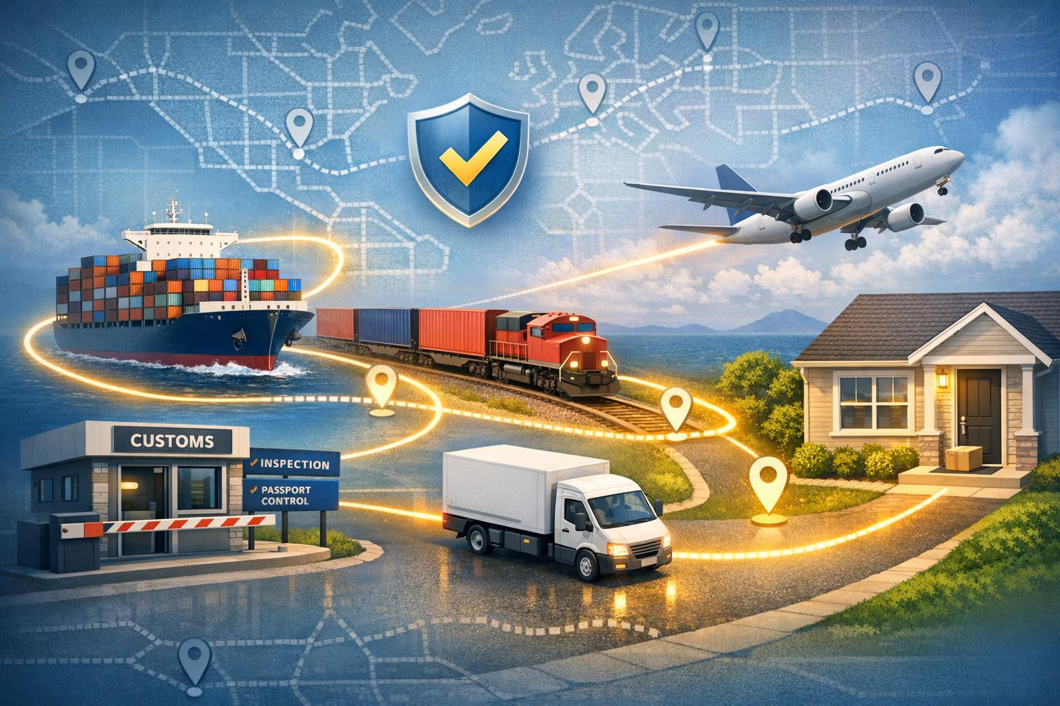 What does a full logistics solution mean?    Full logistics solution  combines multi-modal planning, door-to-door delivery, transport insurance, real-time track