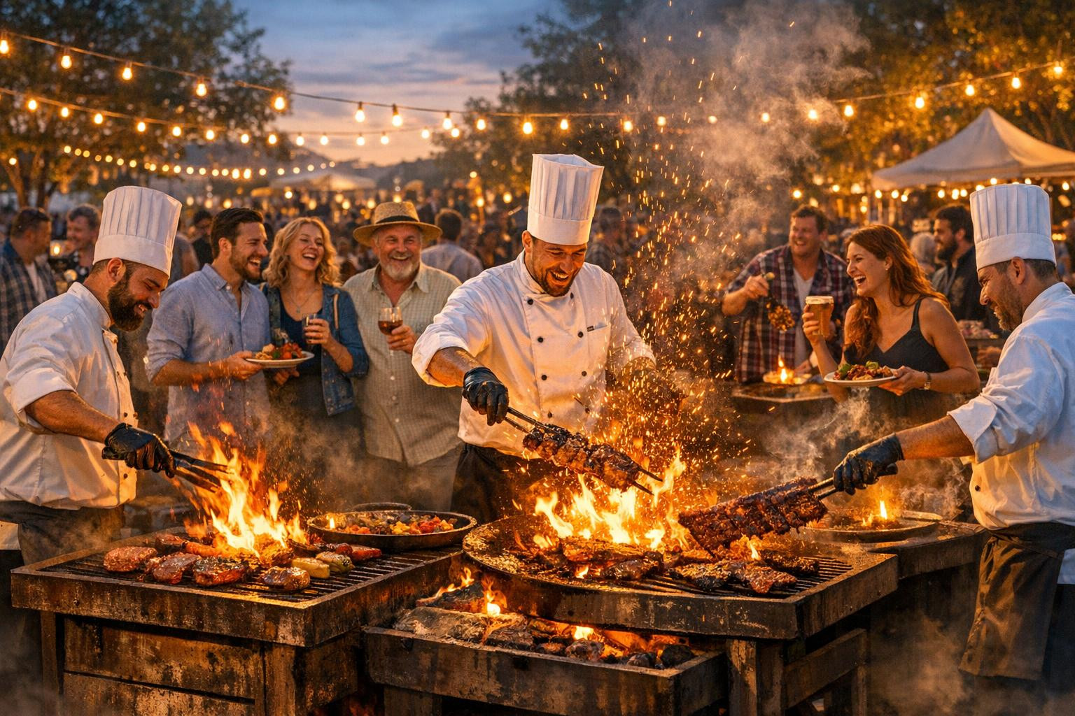 BBQ events combining professional catering with live catering     Full service BBQ events   offer a unique combination of high-level  catering   and dynamic  ca