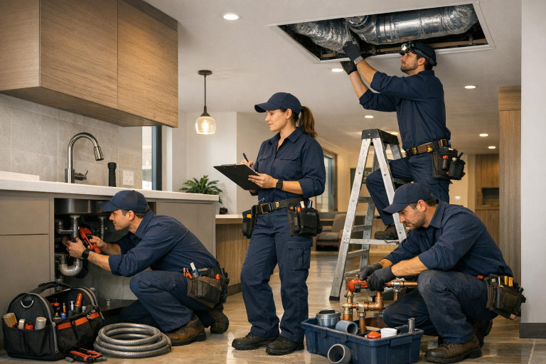 Full service pipe, ventilation and sanitary solutions - reliable installation, quick leakage correction and better air exchange