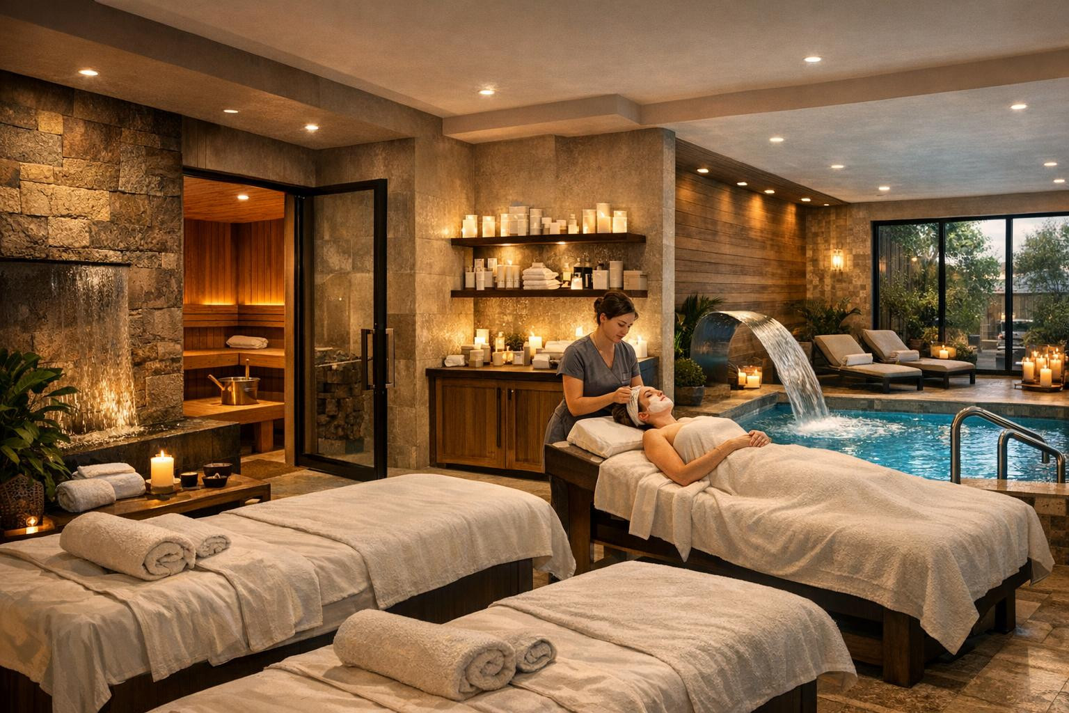 Full-service spa  provides a comprehensive recovery and deep relaxation for those who want to harmonise body and mind. Combined daily packets, professional mass