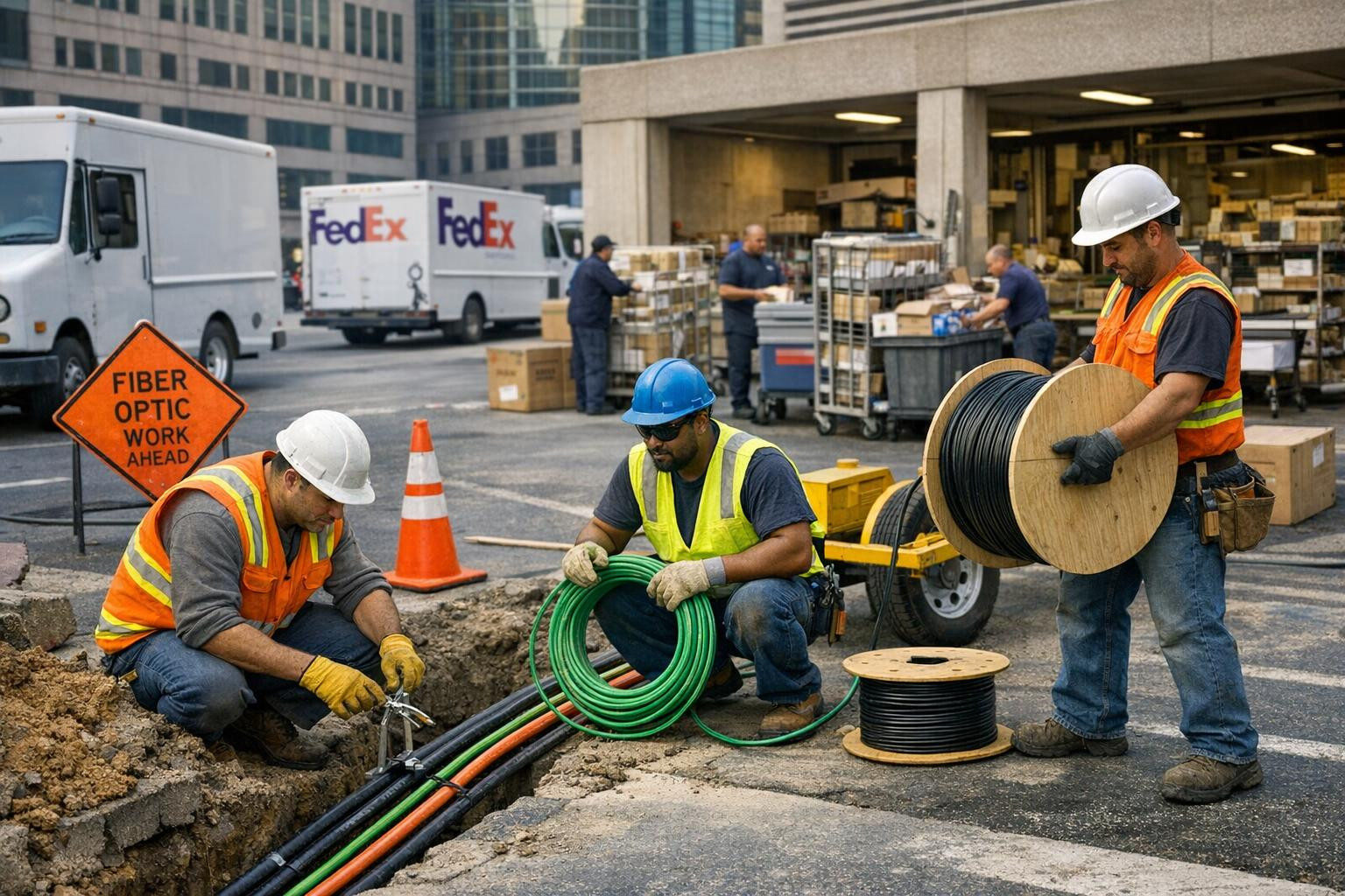 Integrated solution for enterprises and residential development     Combined postal services  and the installation of network infrastructure combine logistics a