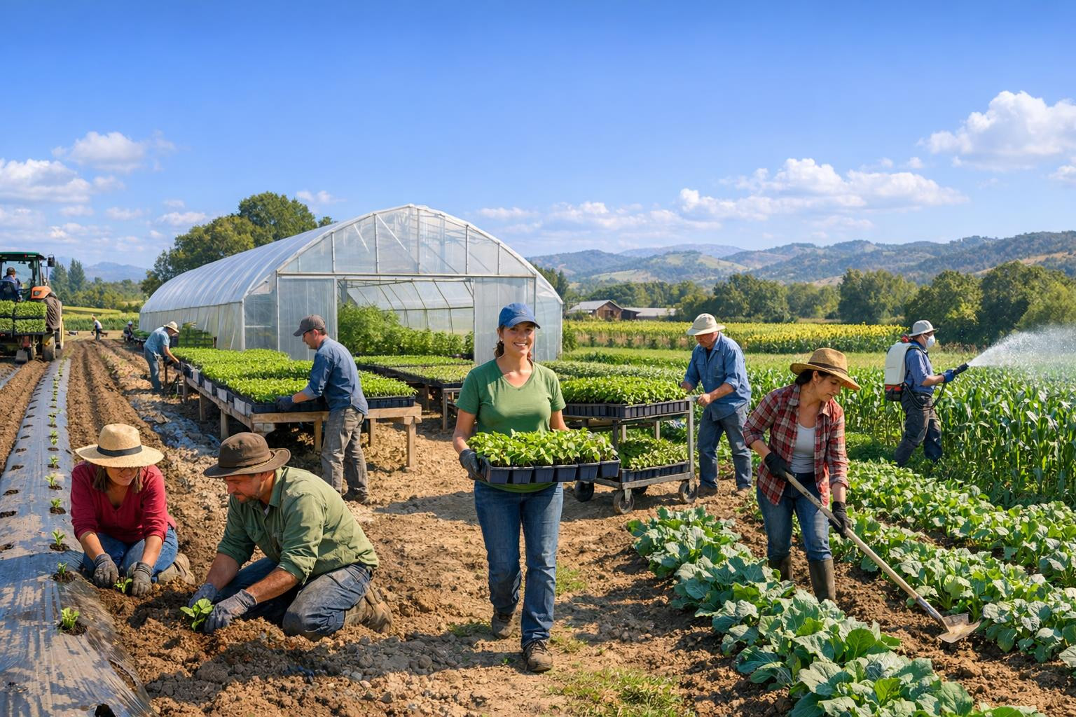 Full gardening and agricultural solution  combines soil preparation, planting, nursery production and targeted plant protection and plant care to ensure healthi
