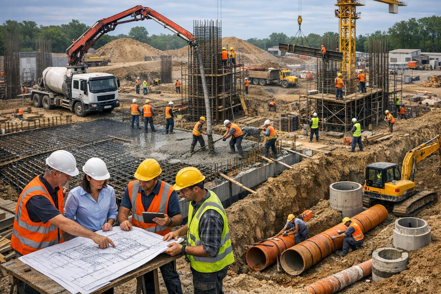 Complete design and construction of facilities  from initial planning to final delivery - with a view to ensuring a timely, cost-effective and high-quality impl