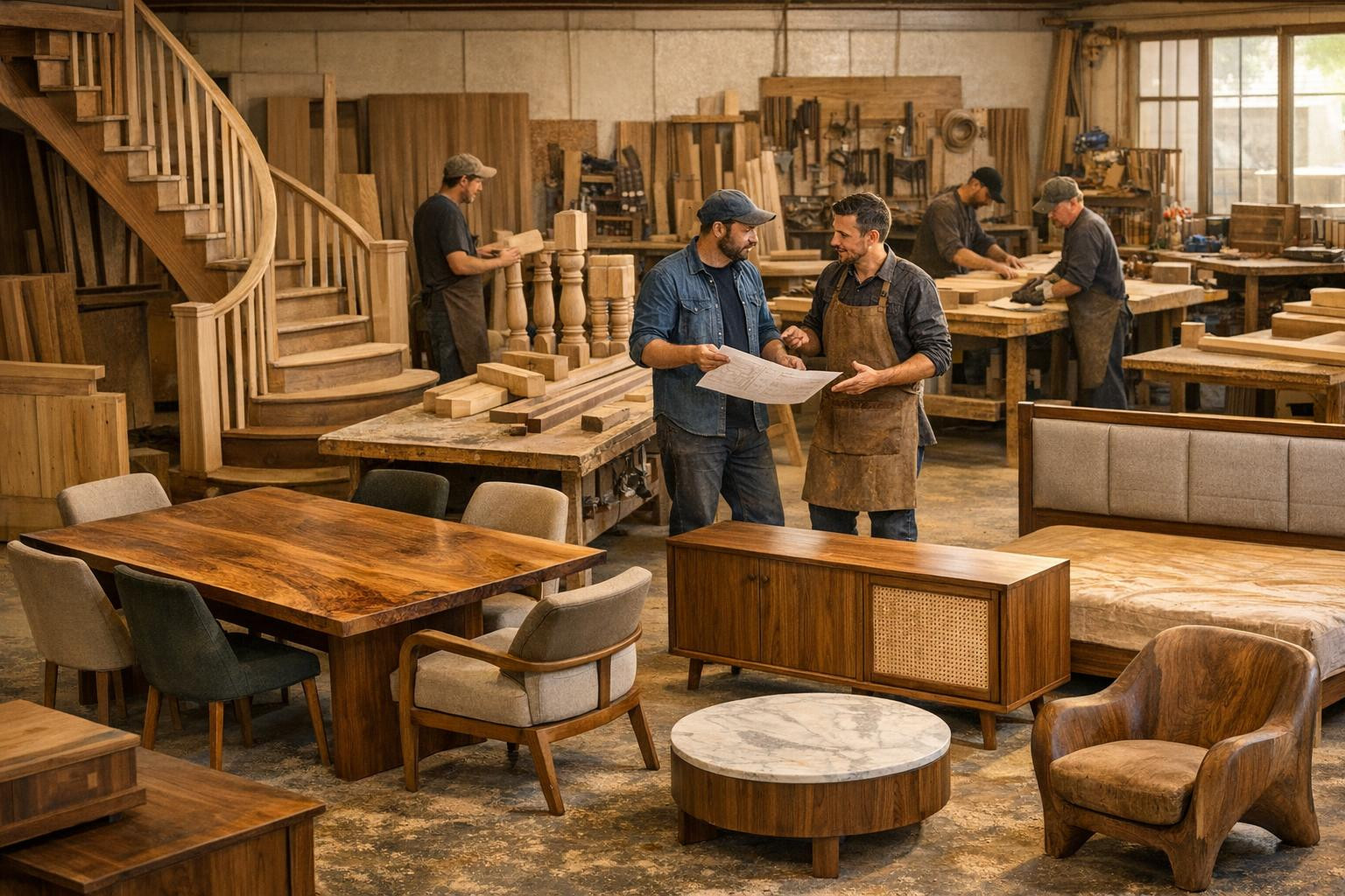 Full solution from design to installation    < Adapted furniture  and custom wooden elements create a space that reflects individuality and works practically