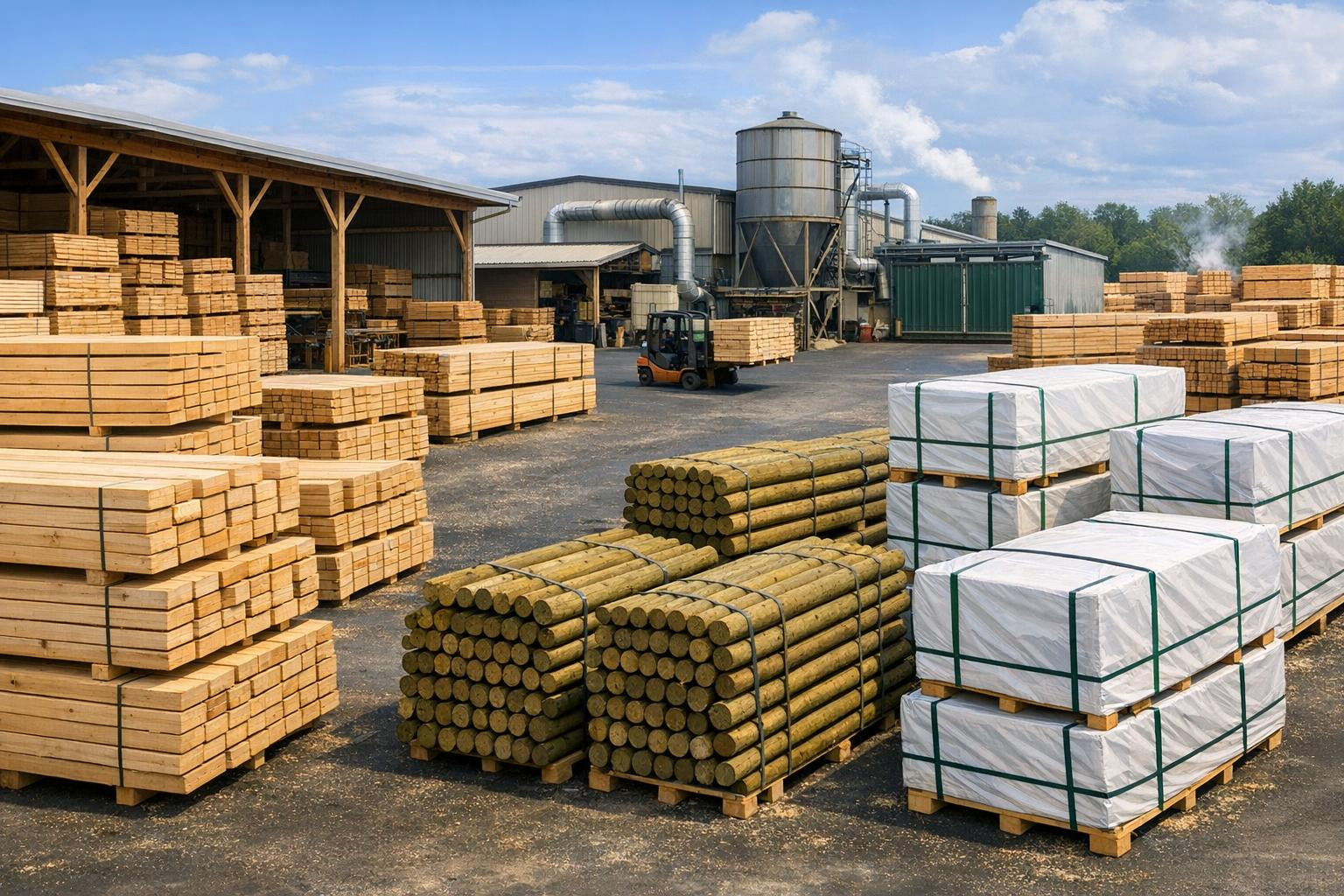 Effective and reliable wood solution   provides ready-to-use material from sawmill to export and protective packaging. Made of high-quality sawn wood, cut and p
