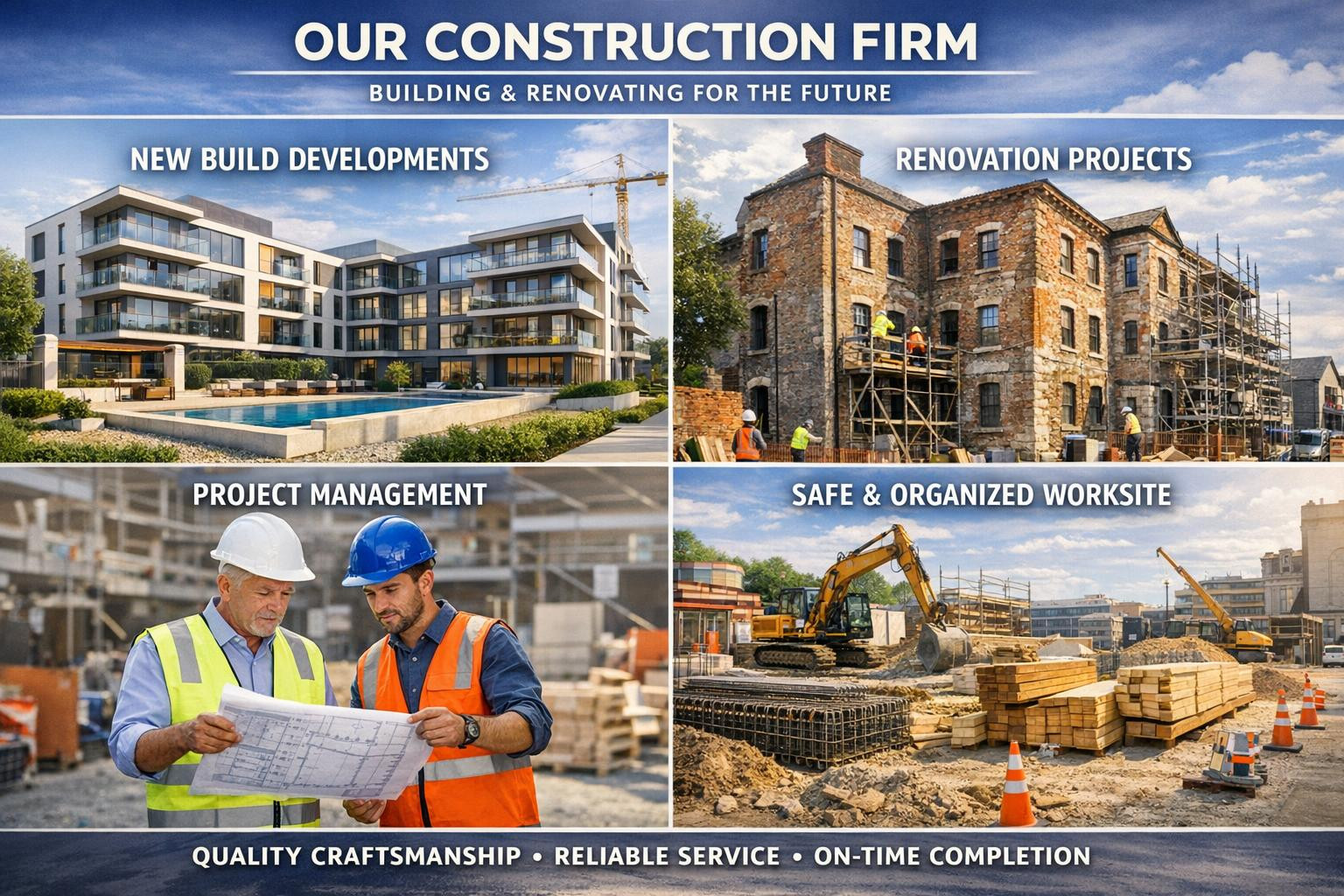Full solutions for new construction and renovation of buildings   Full from project to key  - a reliable solution that combines general construction services, b