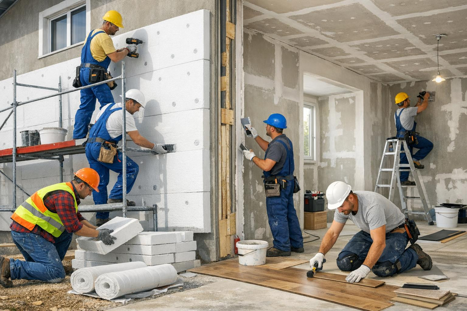 Full workflow from foundation to finishing    < Full solutions in construction   offer comprehensive management and high-quality performance that combines ge