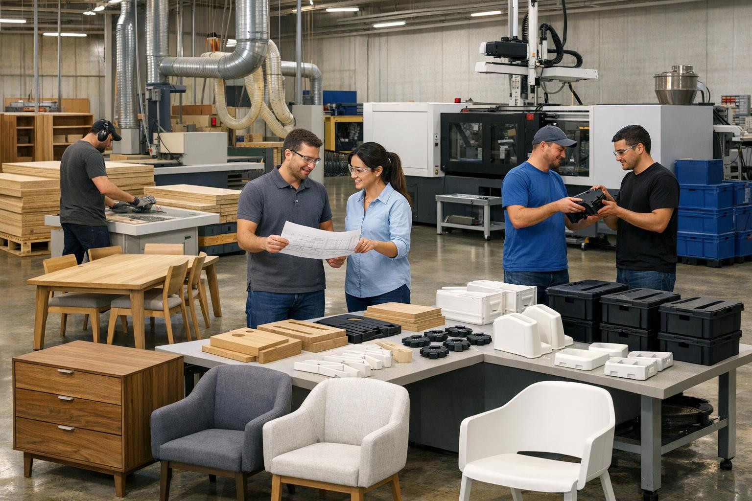 Complete product development and preparation of plastic and wood   << Full solutions of plastic and wood  combine the skills of modern  plastic industry  