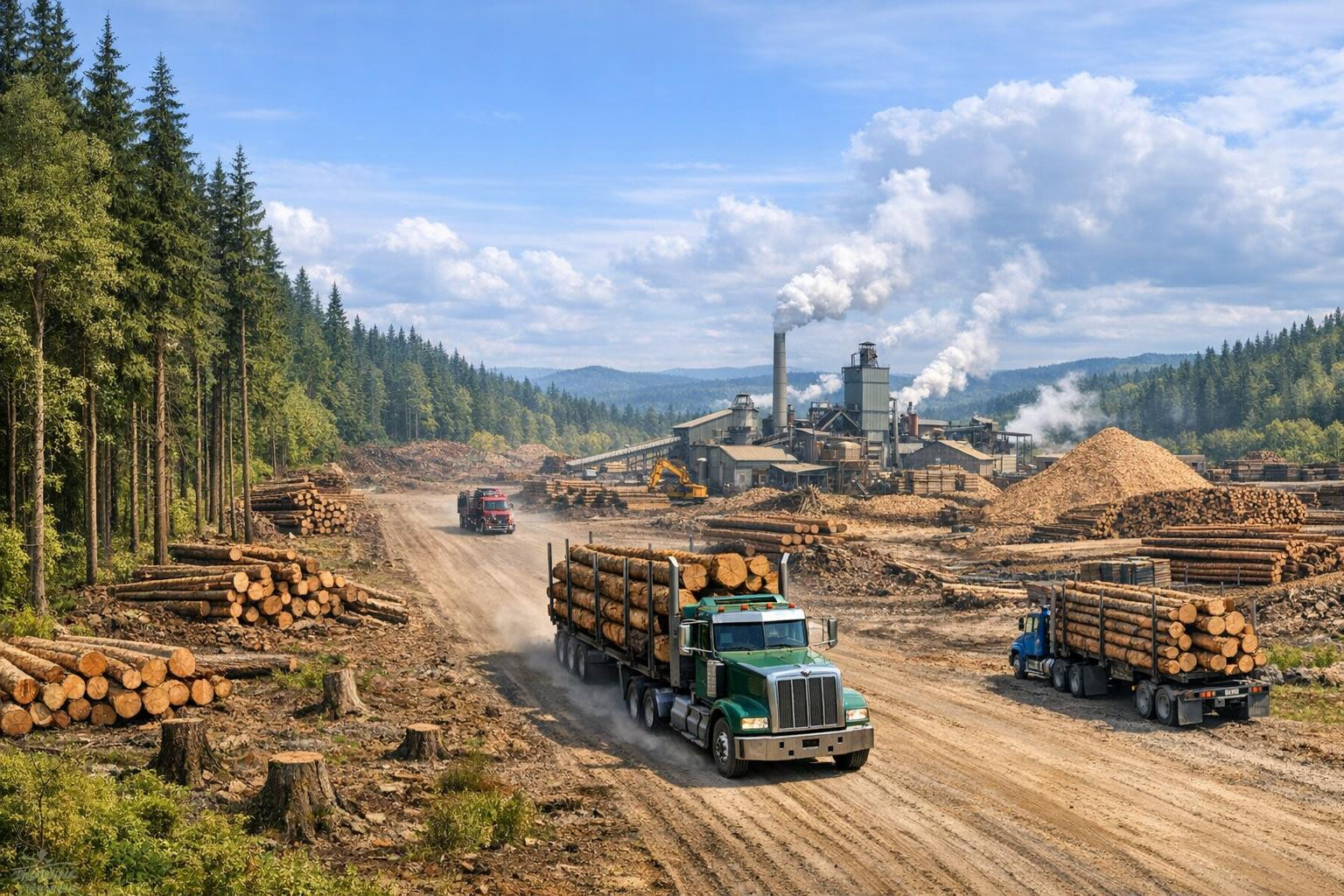 Integrated integrated process includes logging, logging, wood ...