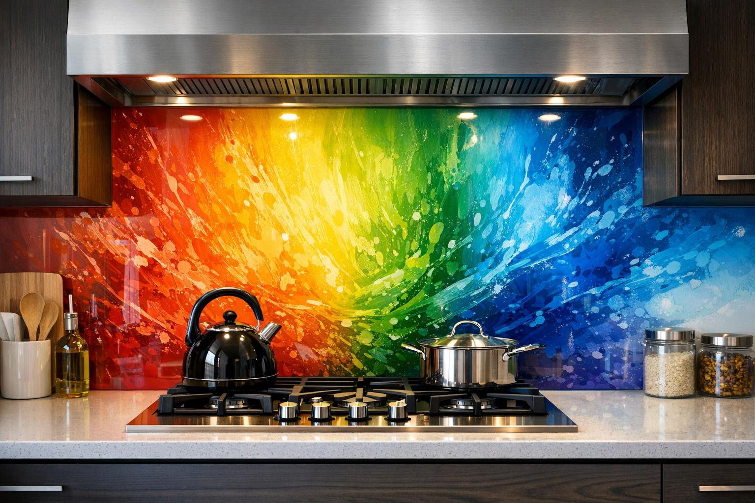 Glass kitchen backwall - stylish, durable and adjustable     Glass kitchen backwall  offers a modern and practical solution for finishing the kitchen: Tempered 