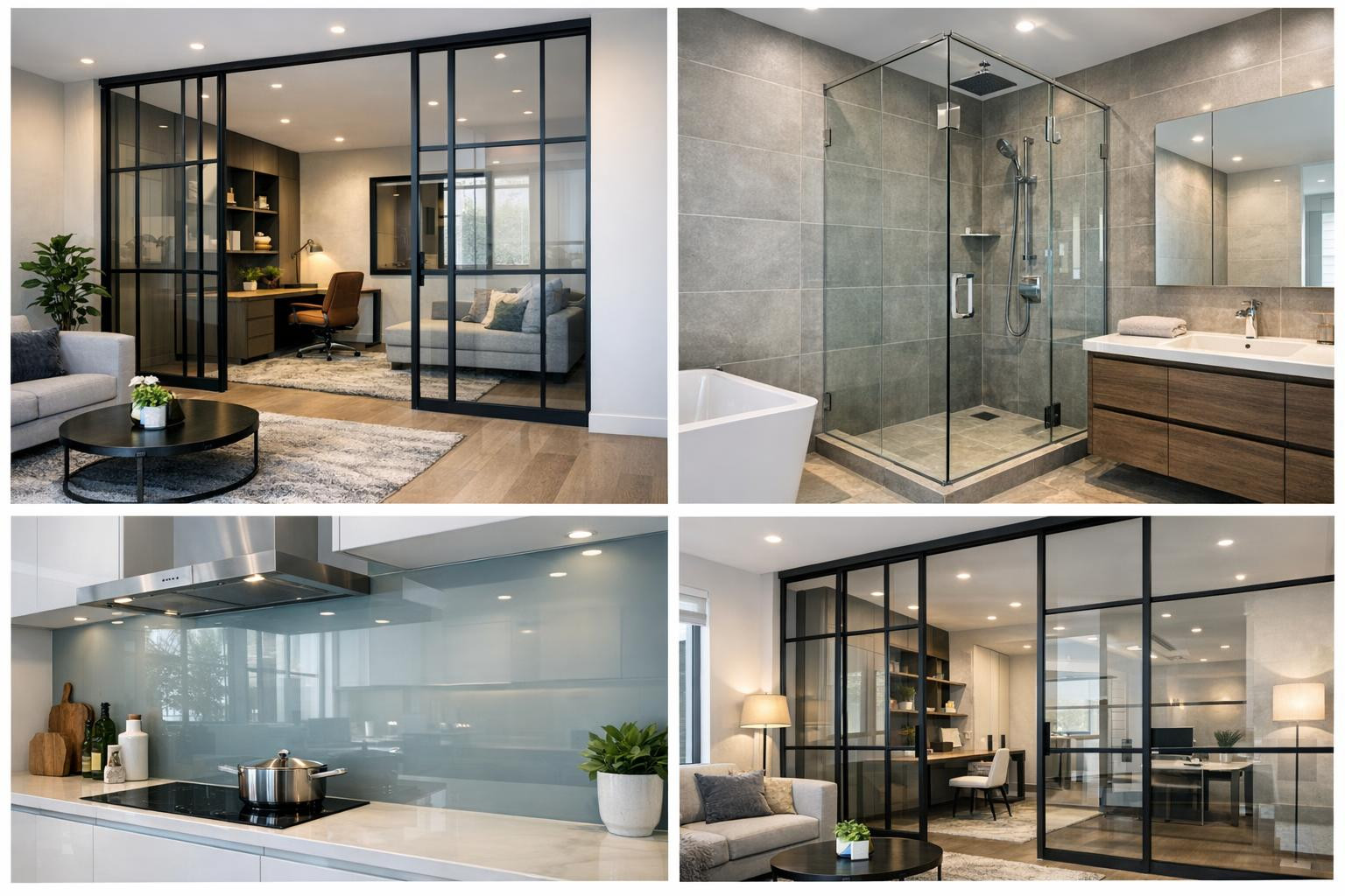 Why choose glass solutions?  Adapted glass solutions combine functionality and clean design to create a bright and wide feeling at home and in business. Glass w