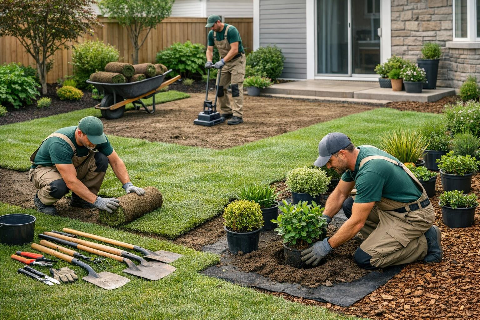 Practical gardening that works every season    < The administrative work  combines lawn cultivation, professional planting, regular grass harvesting and accu