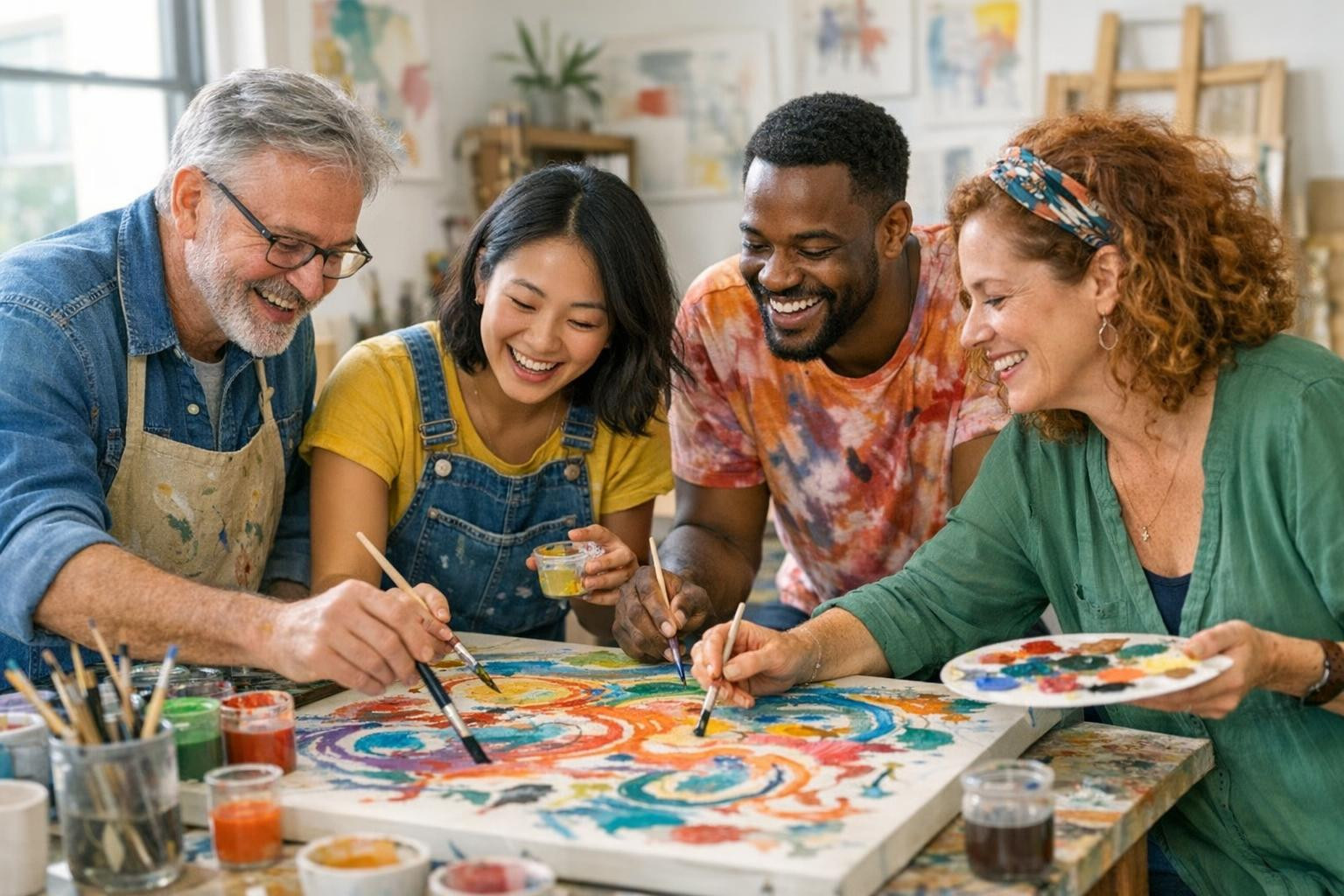 Group therapy workshops  create a safe space for sharing, creative process and mutual support. Structured and under management sessions combine therapeutic prac