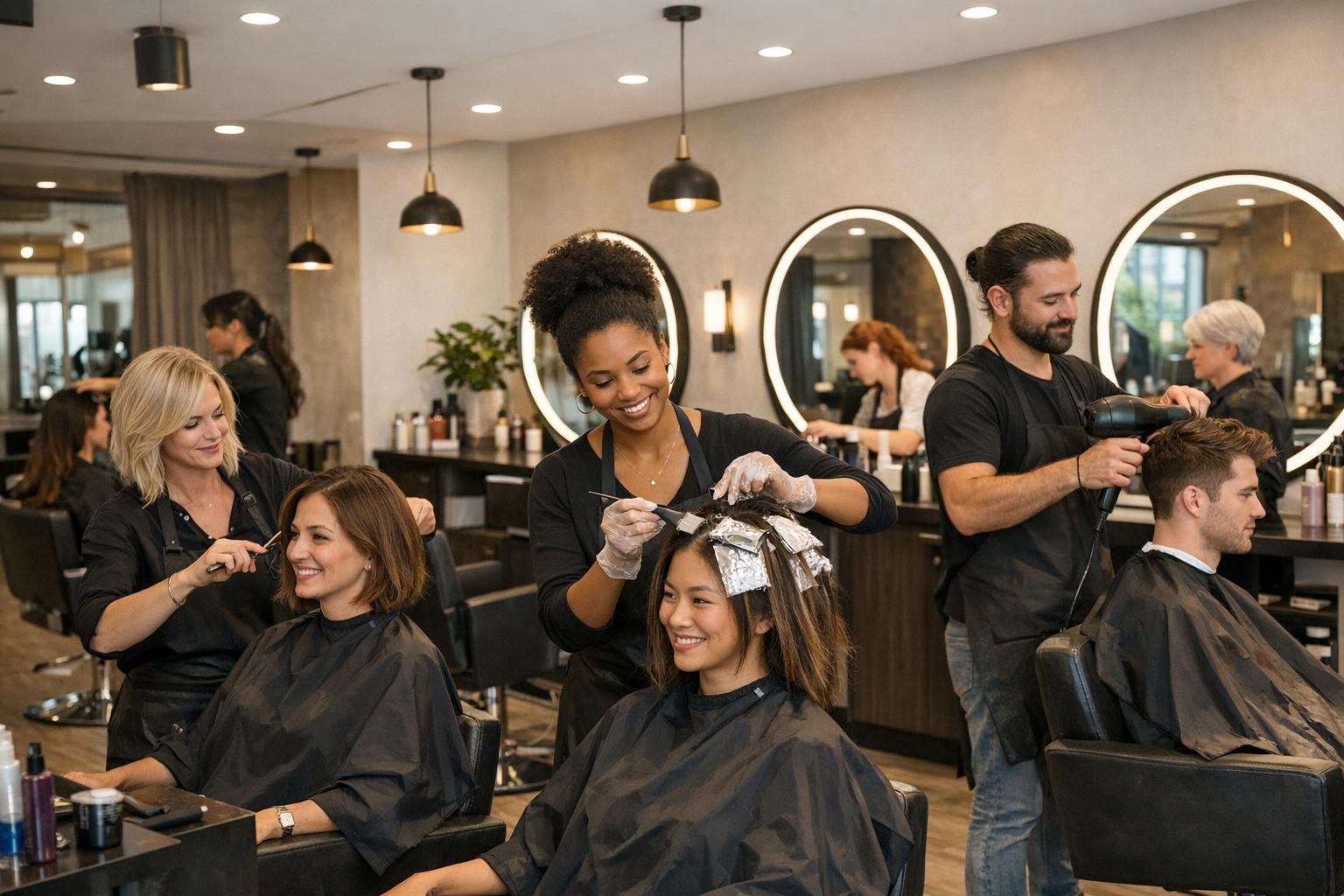 Personal hair care that looks and works like you   <  Haircare services  and style counselling converge into a harmonious whole: from accurate  hair cutting 