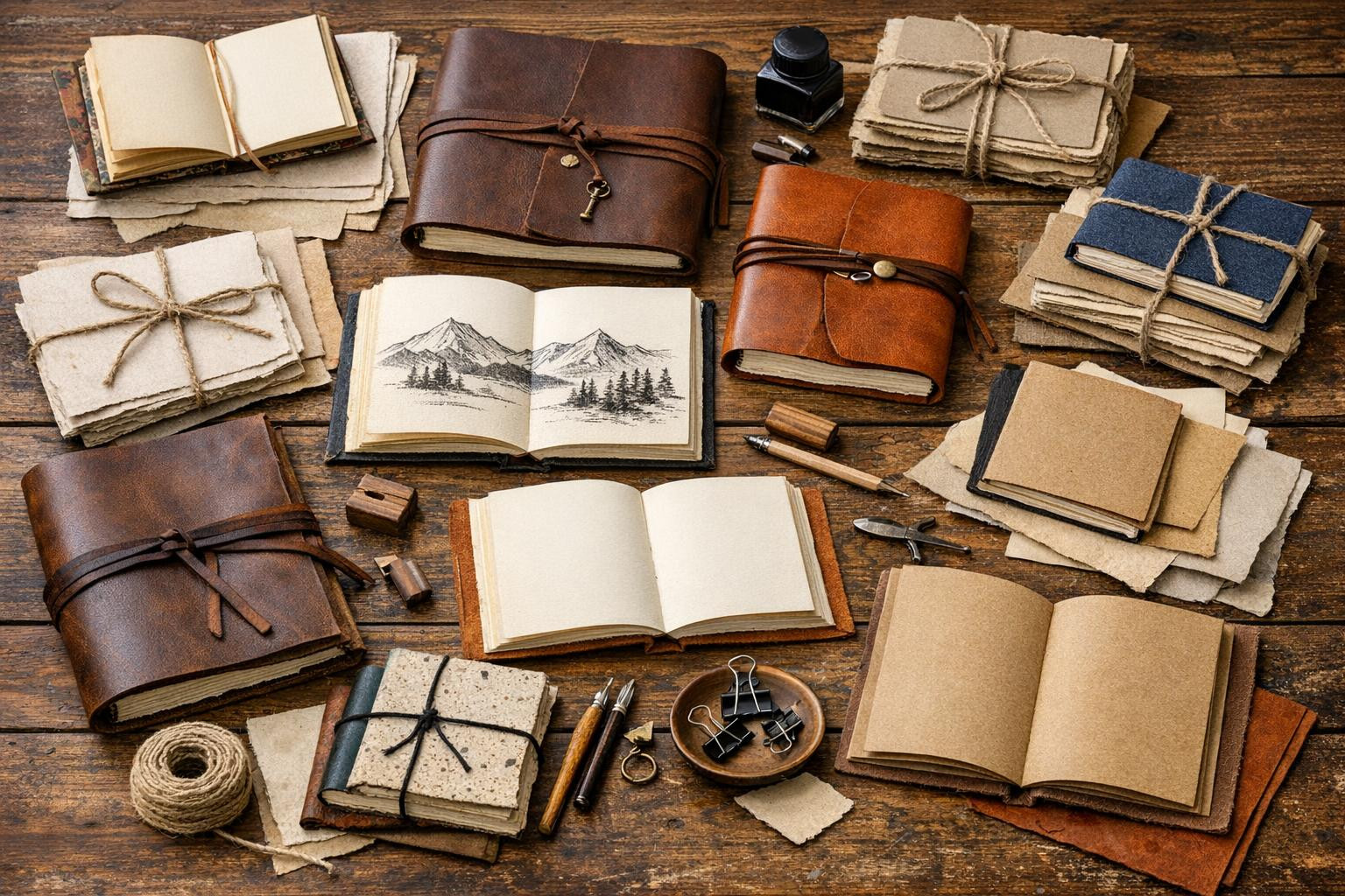 Hand-tied notebooks and sketchbooks are created for those who ...