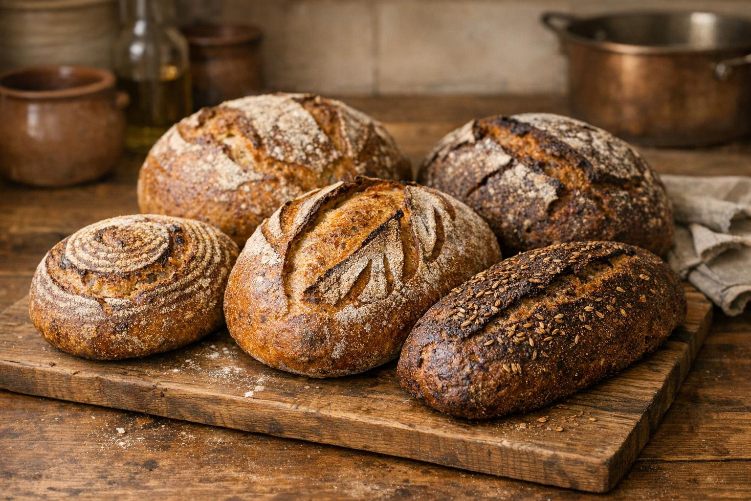 Handmade bread  combines simple, high-quality ingredients and slow handmade preparation to provide daily pleasure and special taste experience. Freshly ripe roo
