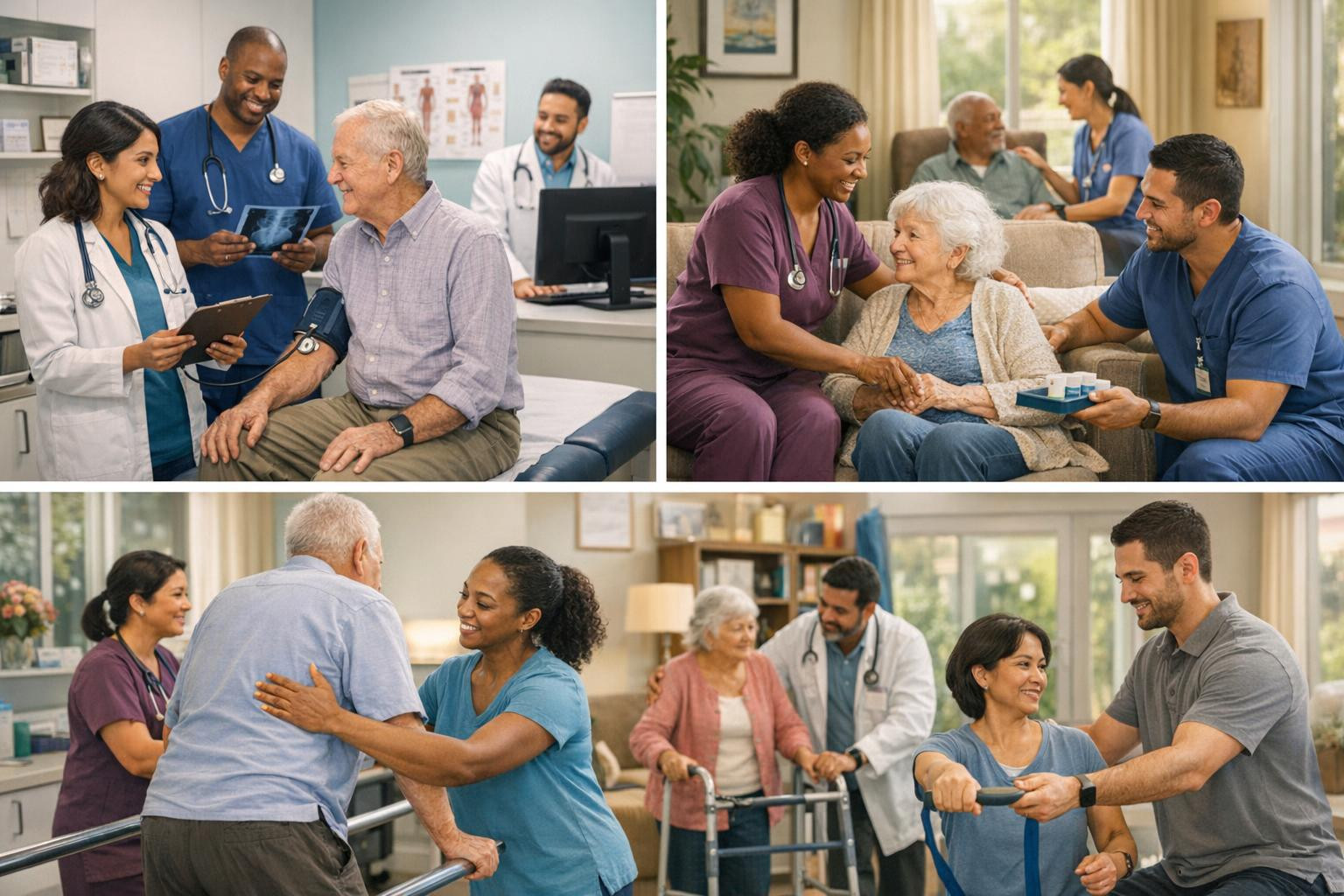 Healthy healthcare solutions that focus on people    Health care services that combine outpatient diagnostics, laboratory research, rehabilitation, home care an