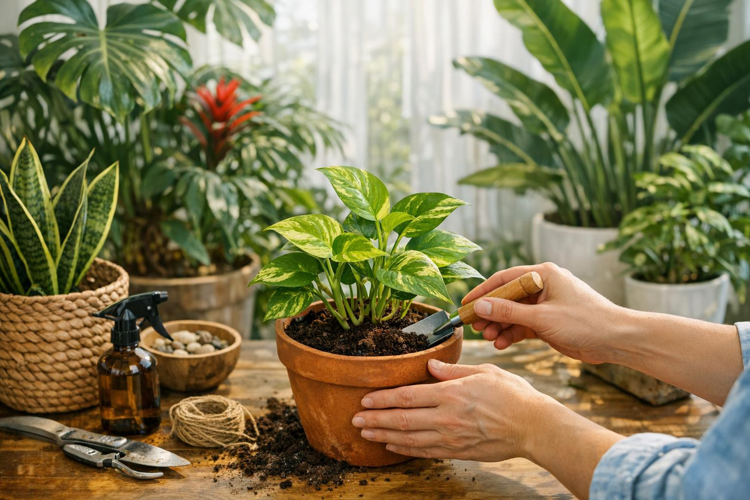 The living green interior starts with effective care    < Tropical inland plants  bring home exotic beauty and clean the air, but need the right care strateg