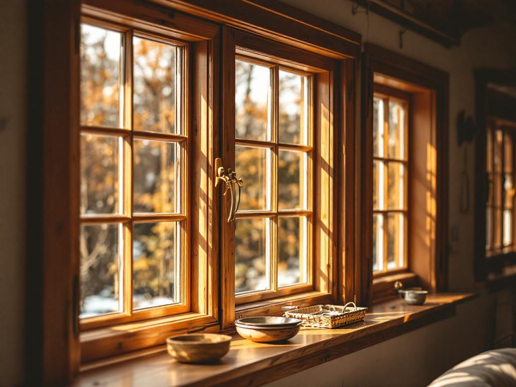 The insulated wooden windows give the home a natural, timeless ...