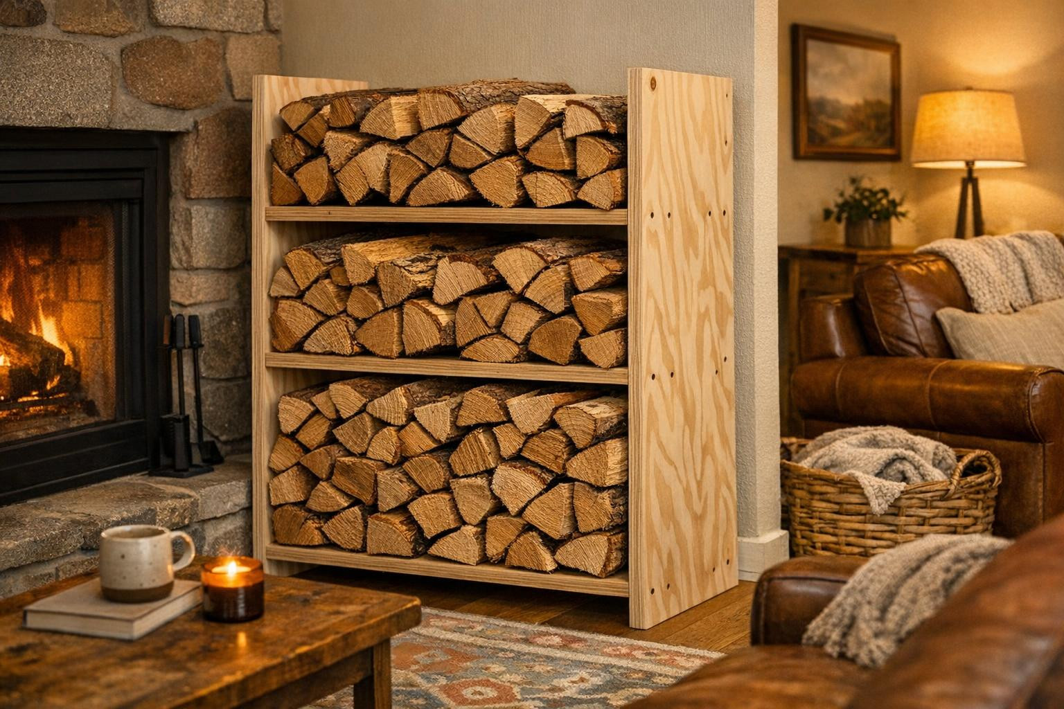 Header of firewood - Dryer firewoods and more heat in each room    Header of firewood  is a clever and aesthetic solution for those who want to store the wood p