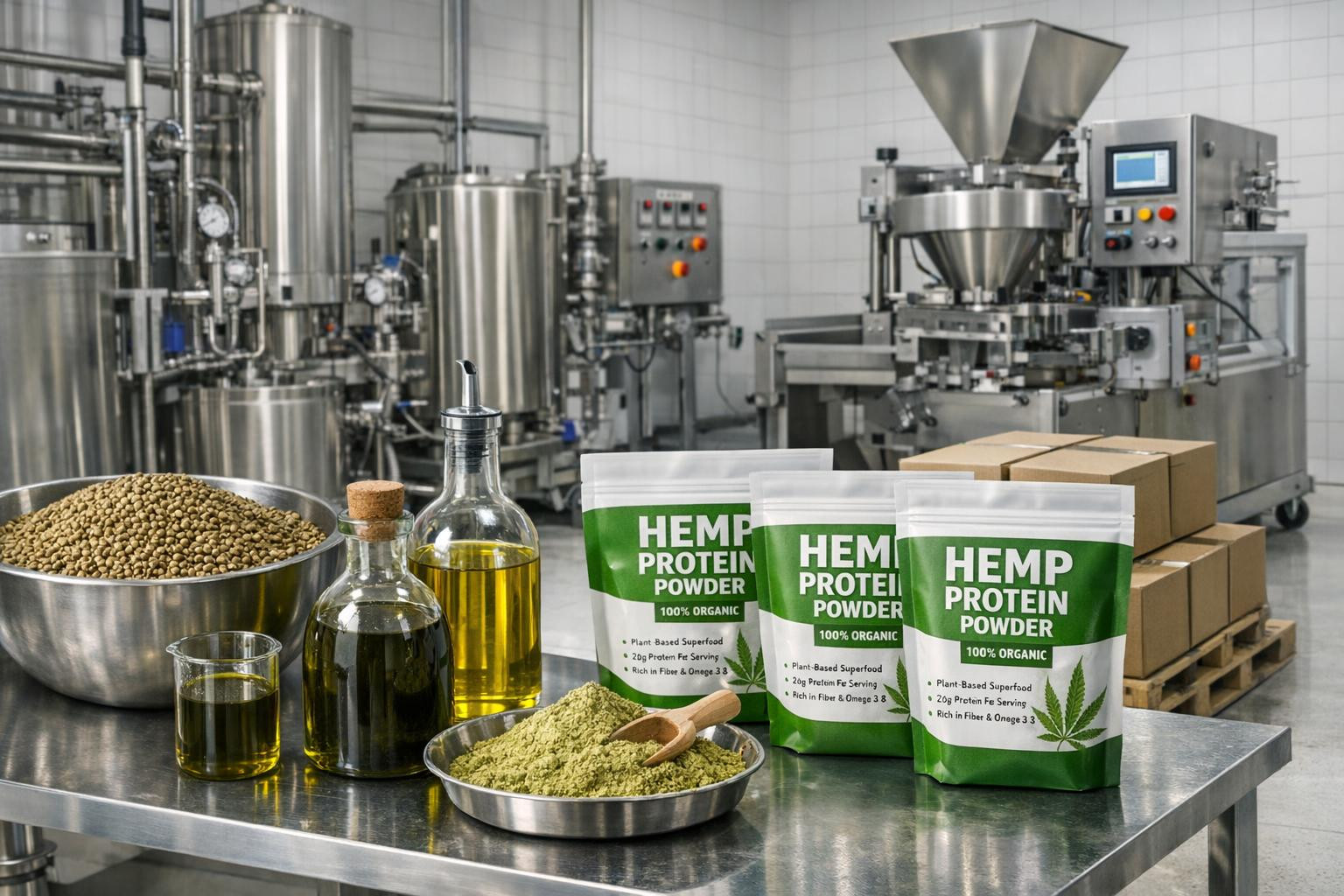 High quality hemp-based ingredients for production and brand development    High quality hemp-based ingredients are suitable for the food industry, sports feedi
