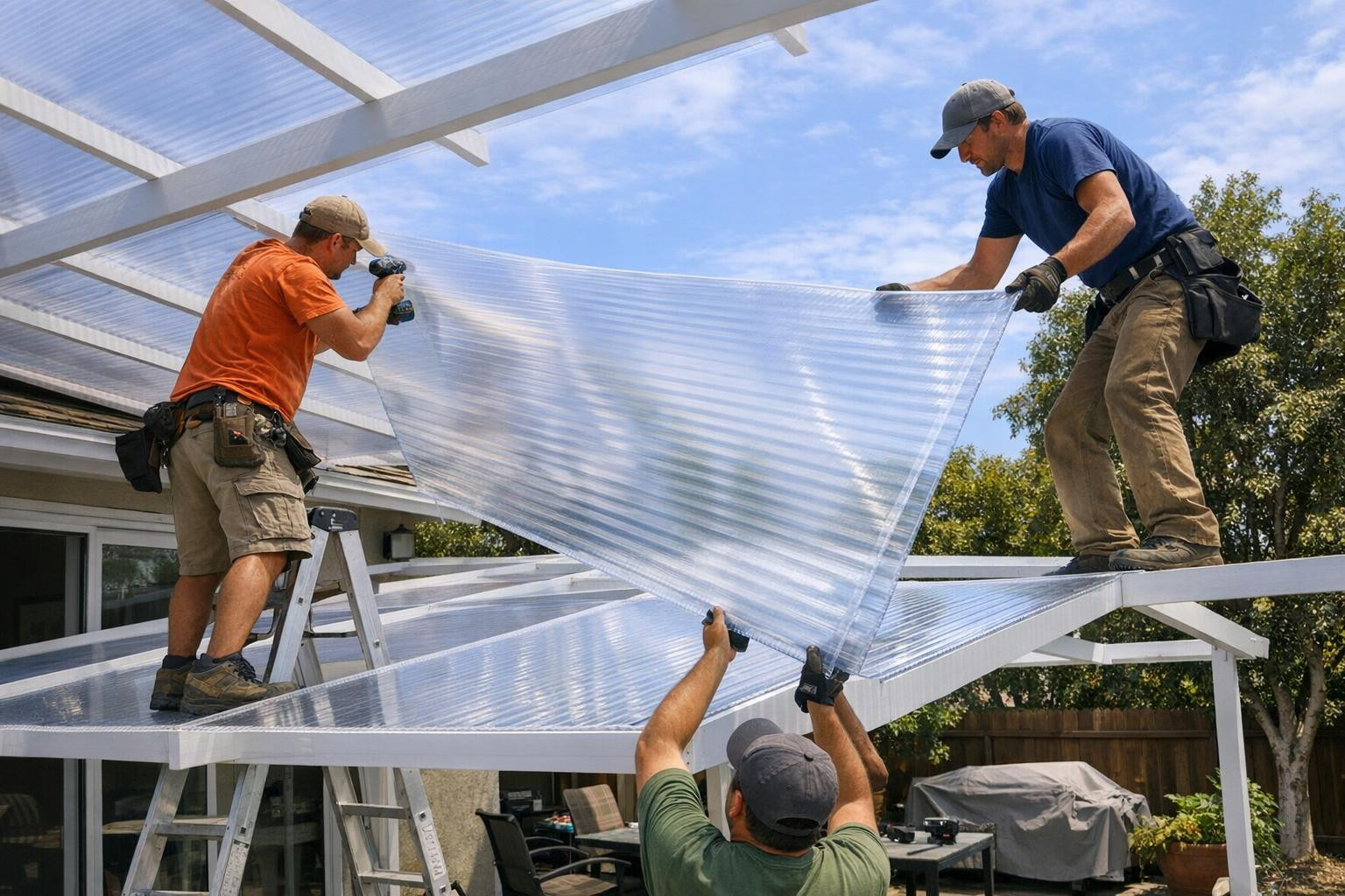 Professional solution for polycarbonate and other plastic roofs   - weatherproof, energy-efficient and cost-effective cover for home or business premises. Polyc