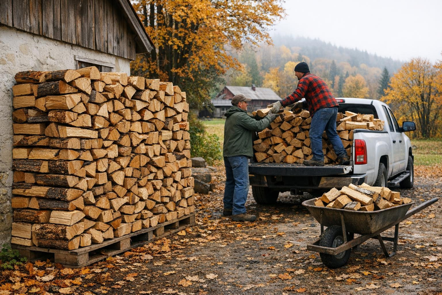 A fuel tree that generates warmth without additional work    Dry crushed shavings  and convenient logistics ensure that heat reaches the heating sites without d